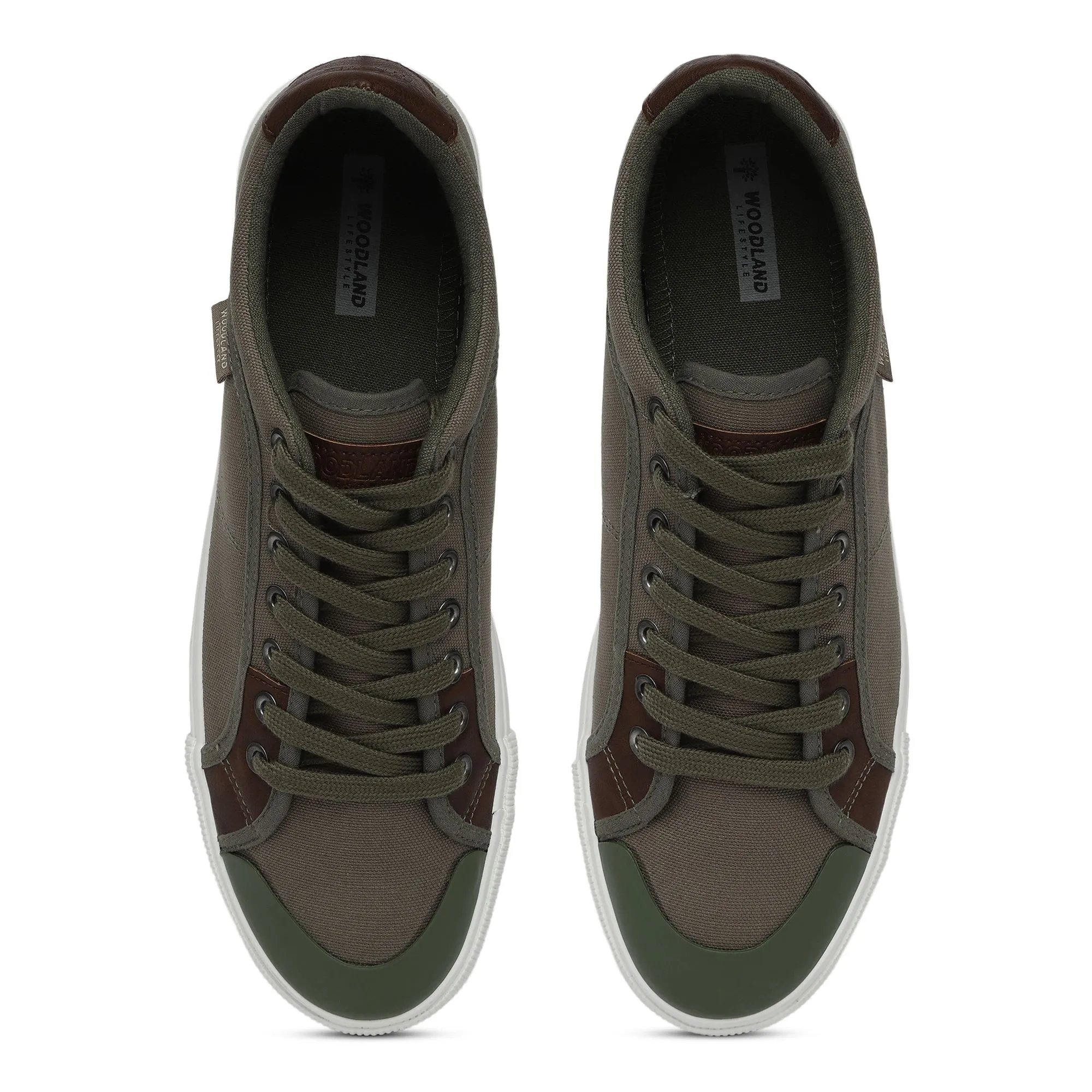 Olive Canvas shoes for men - Thumbnail 3