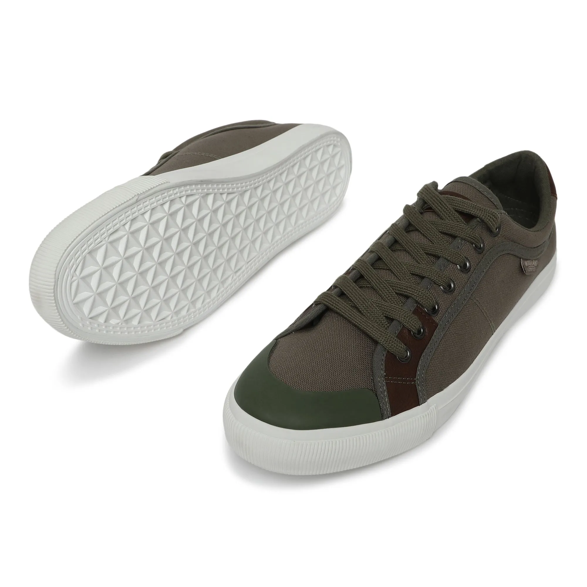 Olive Canvas shoes for men - Thumbnail 4