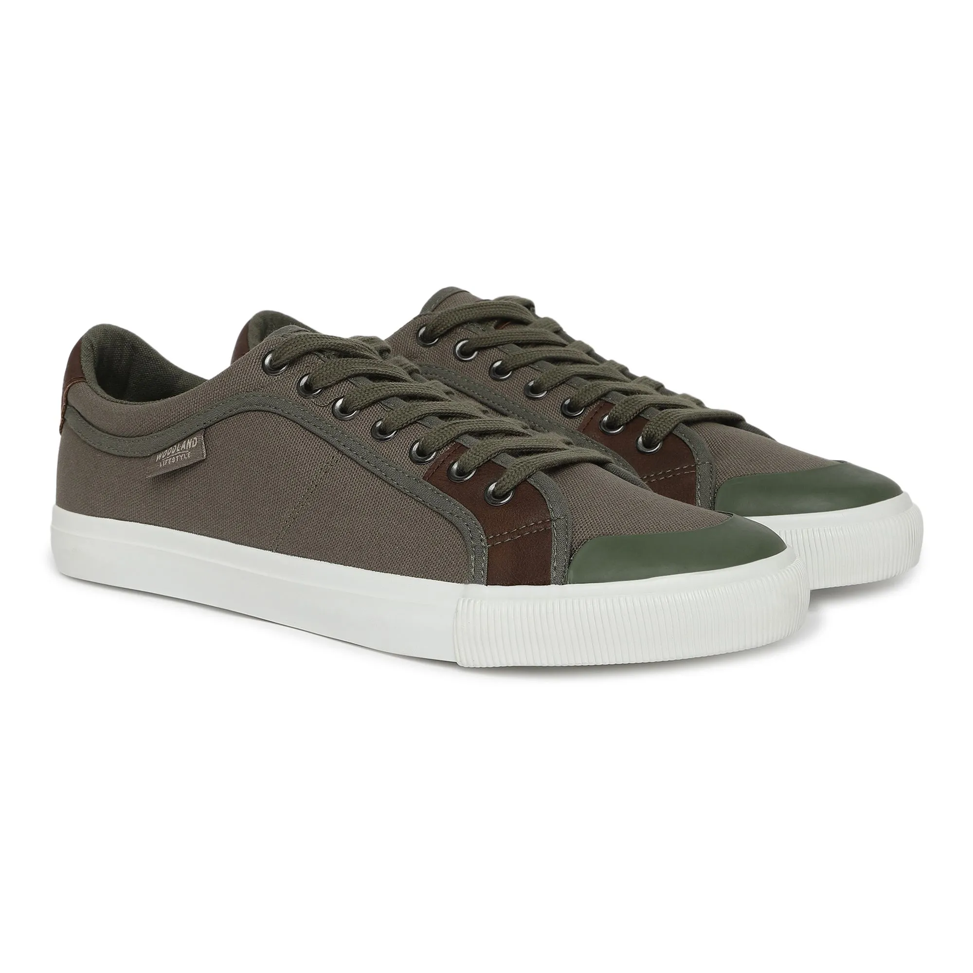 Olive Canvas shoes for men - Thumbnail 6