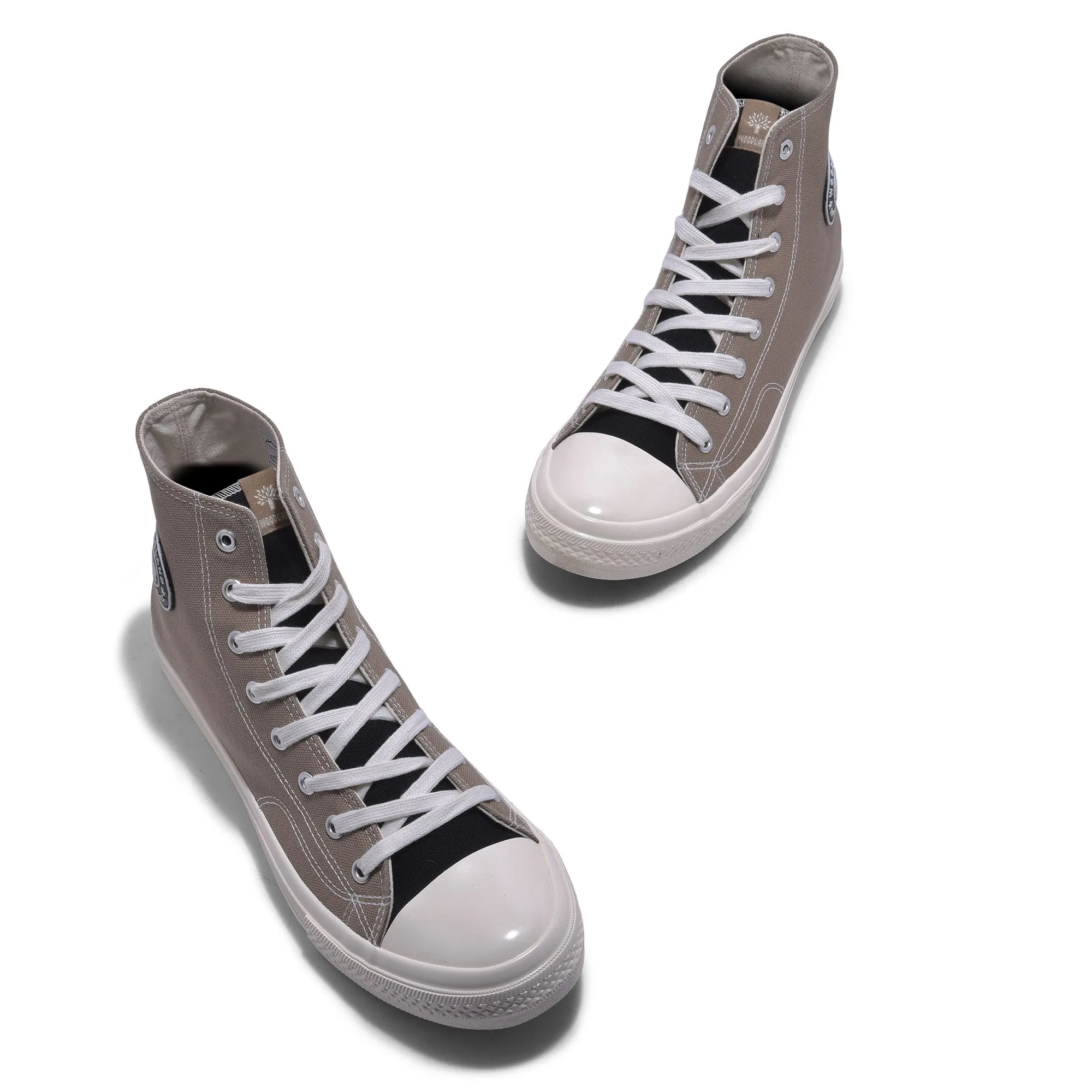 Beige high ankle canvas sneaker for men - Thumbnail 2
