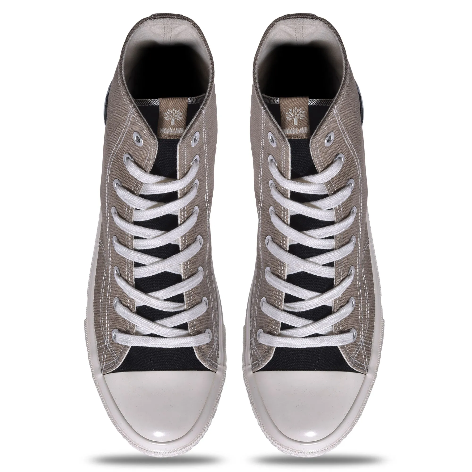 Beige high ankle canvas sneaker for men - Thumbnail 3