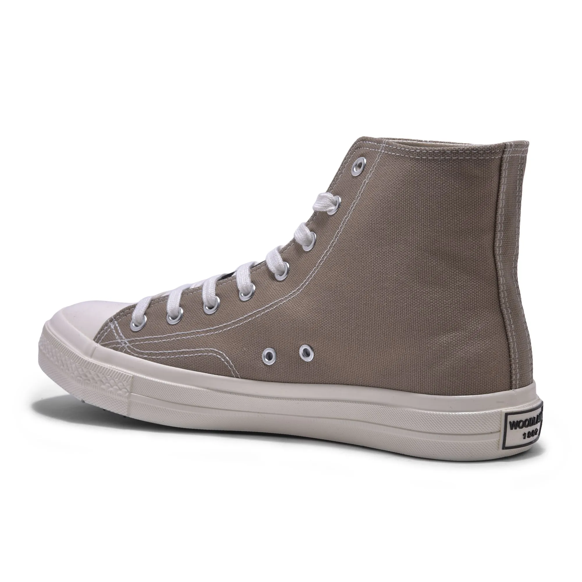 Beige high ankle canvas sneaker for men - Thumbnail 5