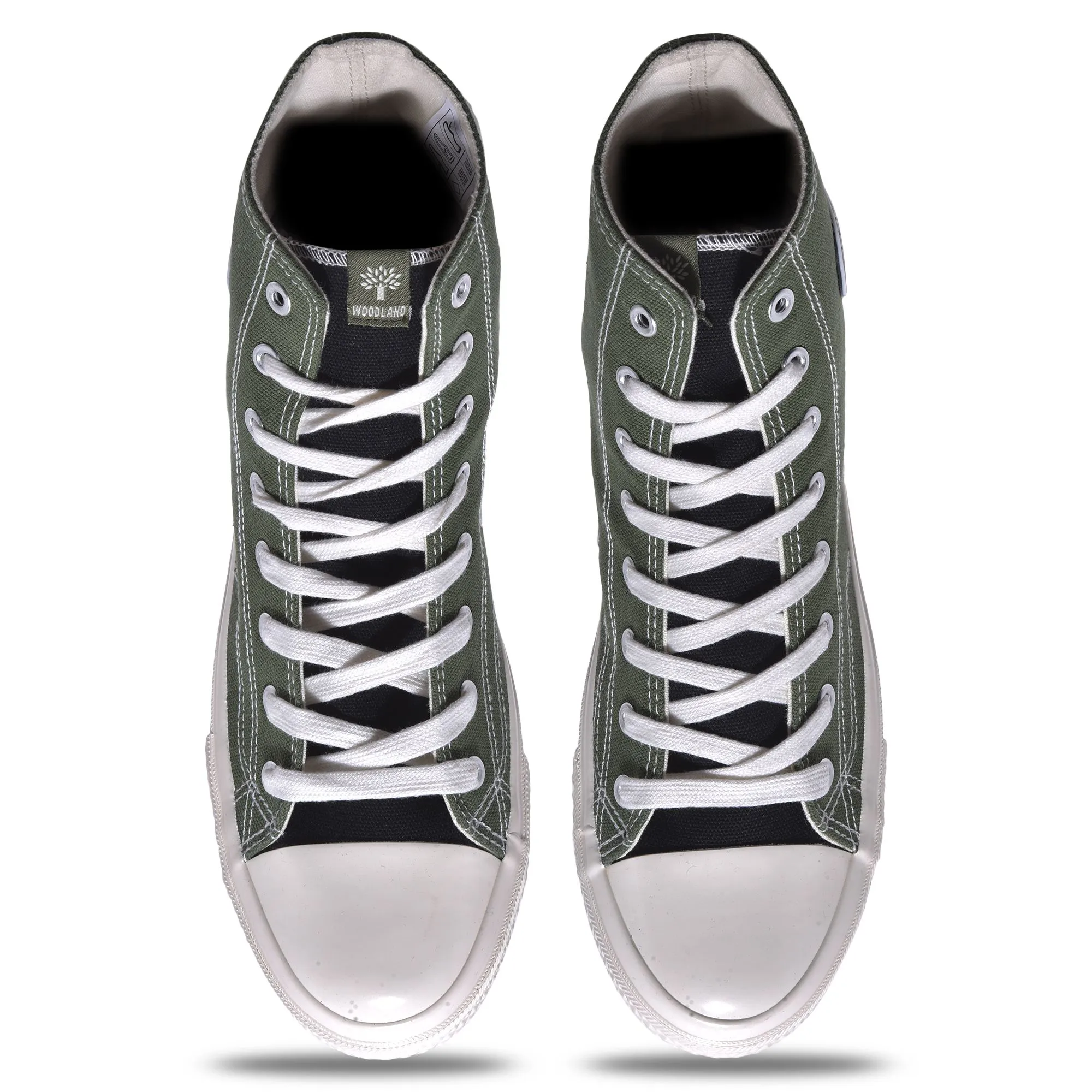 Green high ankle canvas sneaker for men - Thumbnail 3