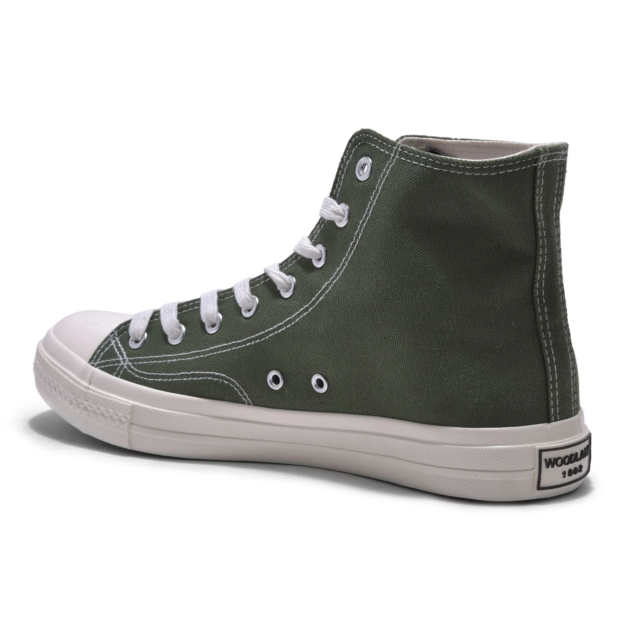 Green high ankle canvas sneaker for men - Thumbnail 5