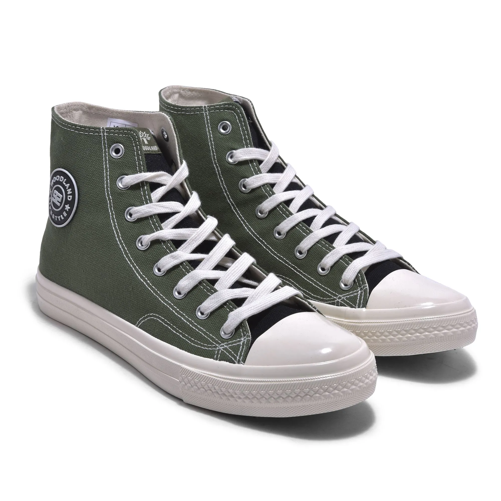 Green high ankle canvas sneaker for men - Thumbnail 6