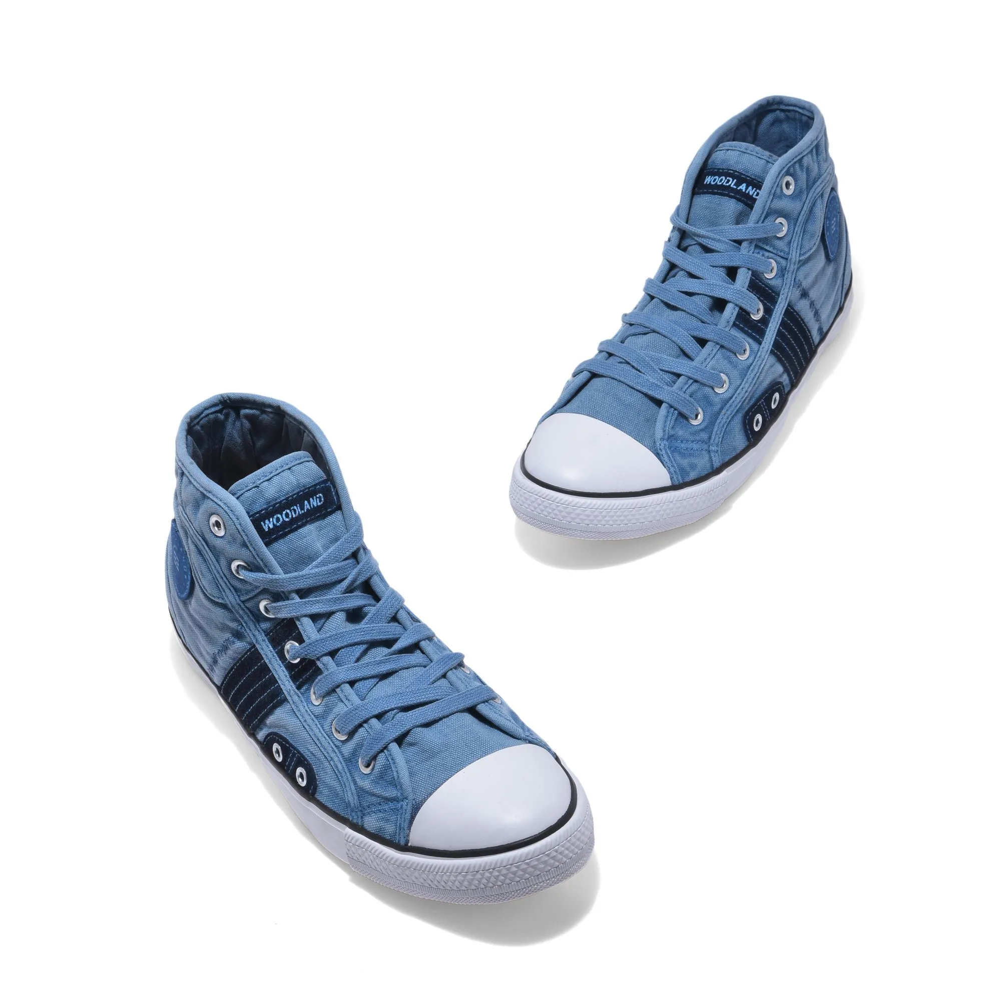 Blue canvas shoe for men - Thumbnail 2