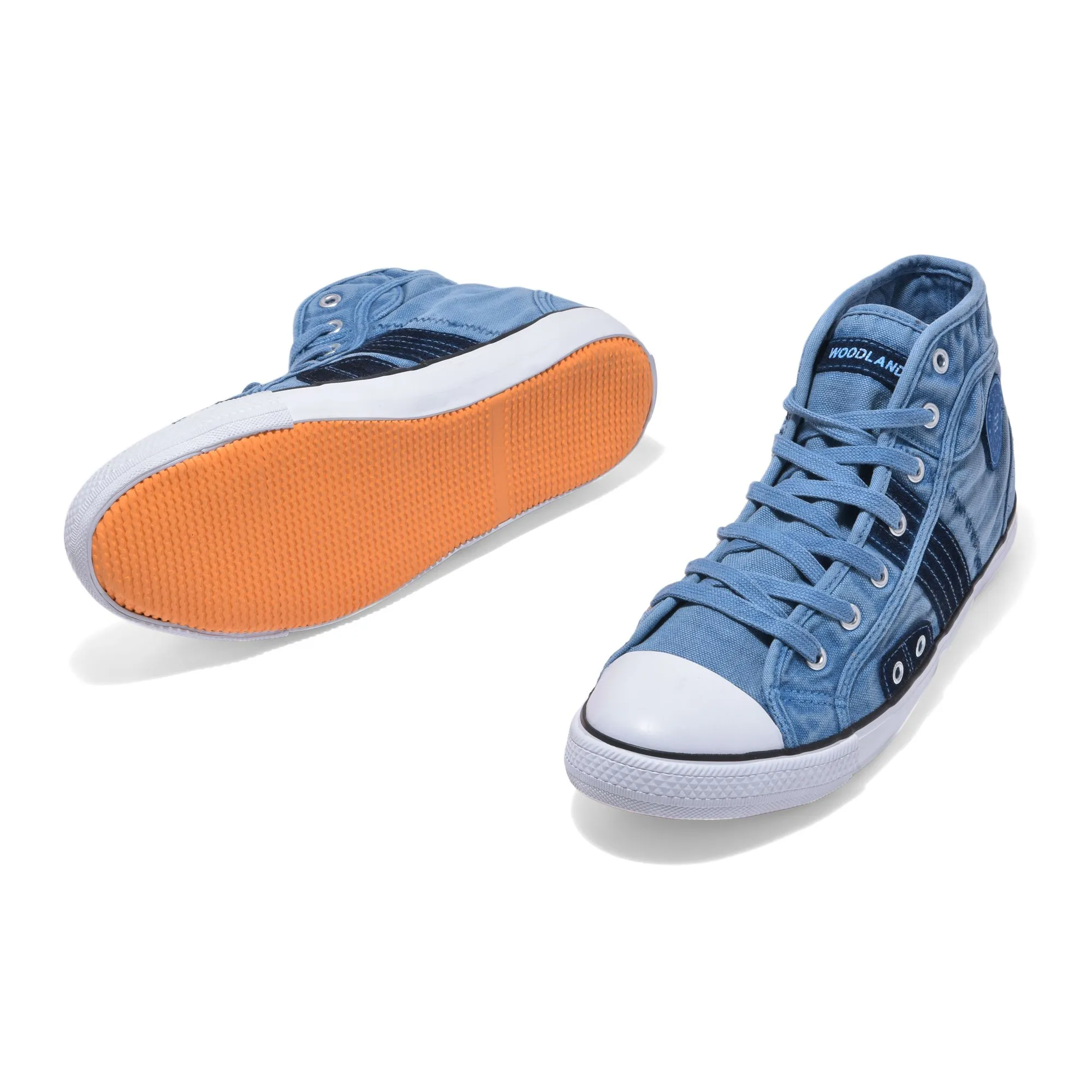 Blue canvas shoe for men - Thumbnail 4