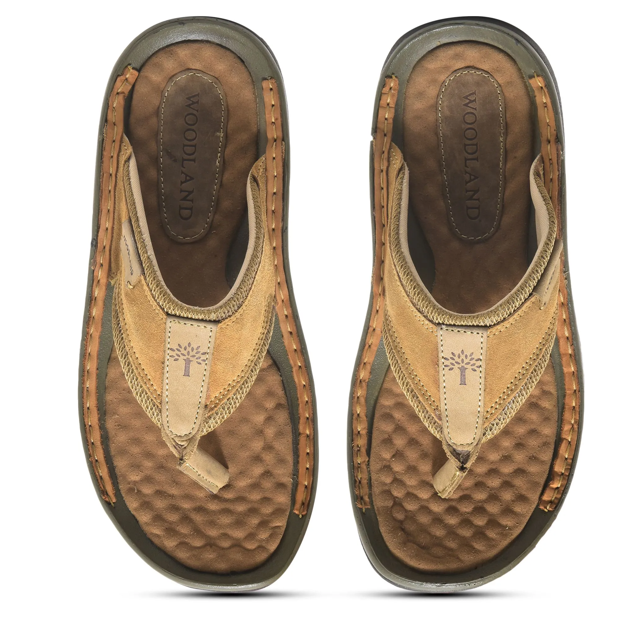 Camel Leather Slipper for Men - Thumbnail 3