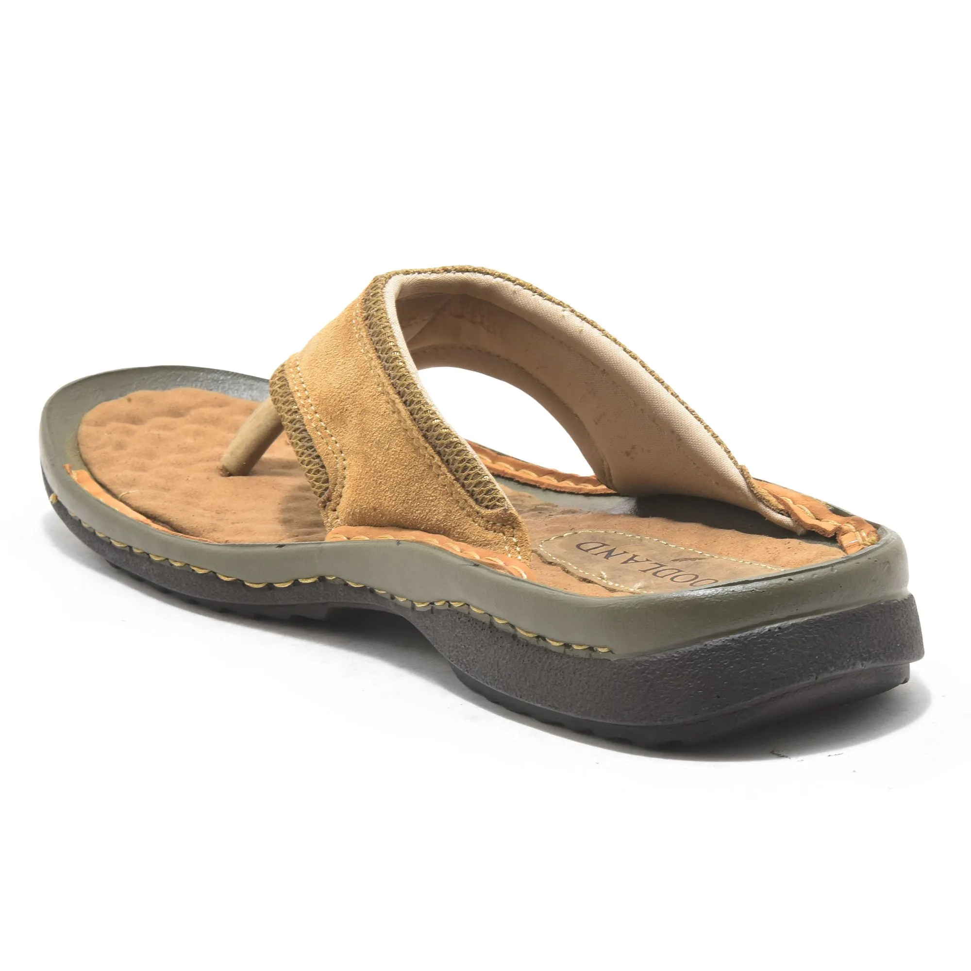 Camel Leather Slipper for Men - Thumbnail 5