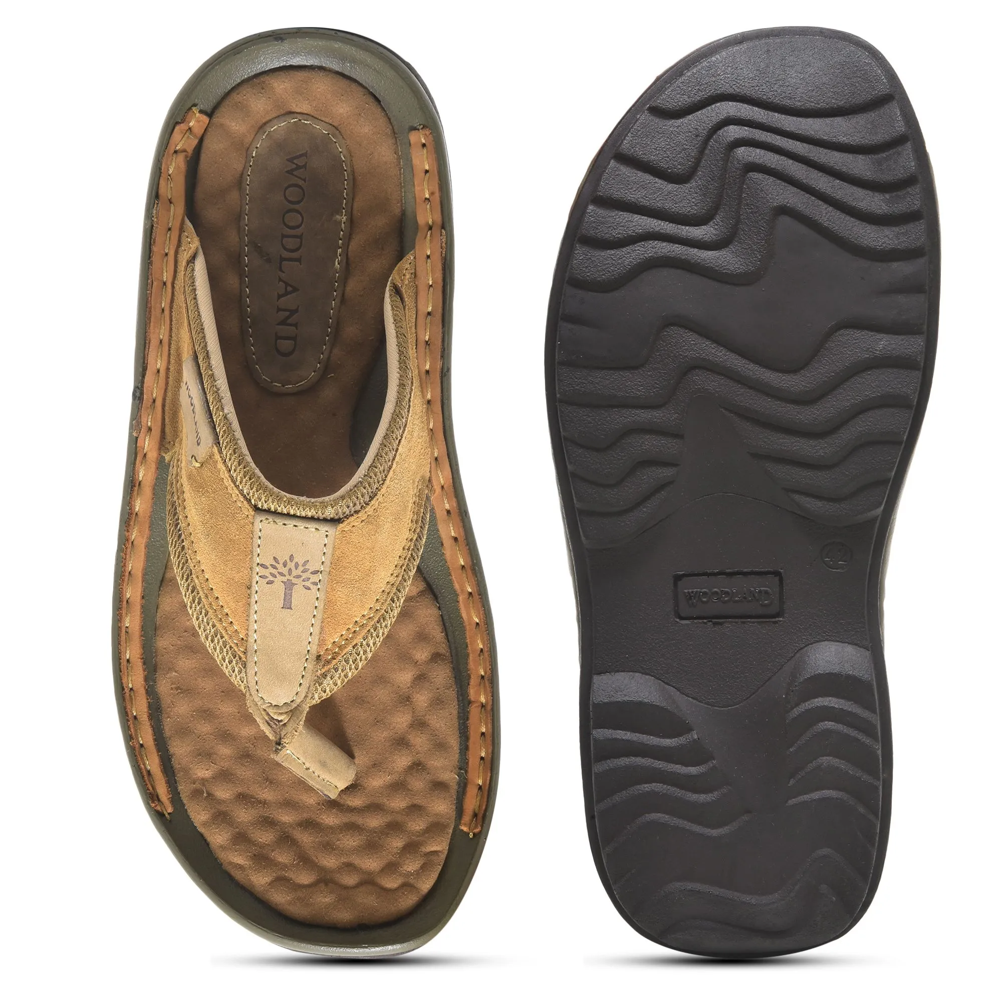 Camel Leather Slipper for Men - Thumbnail 7
