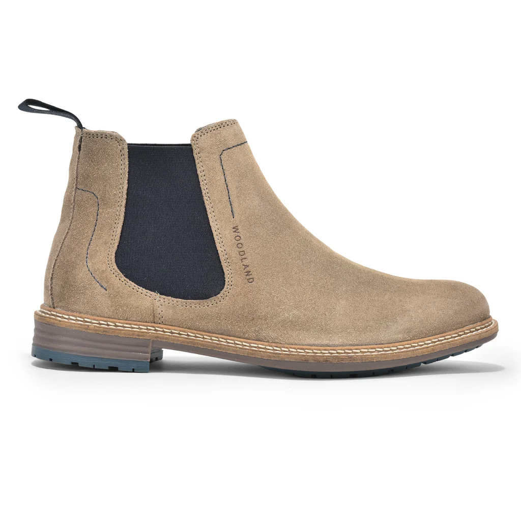 Khaki Suede Mens Boots - Thumbnail 1