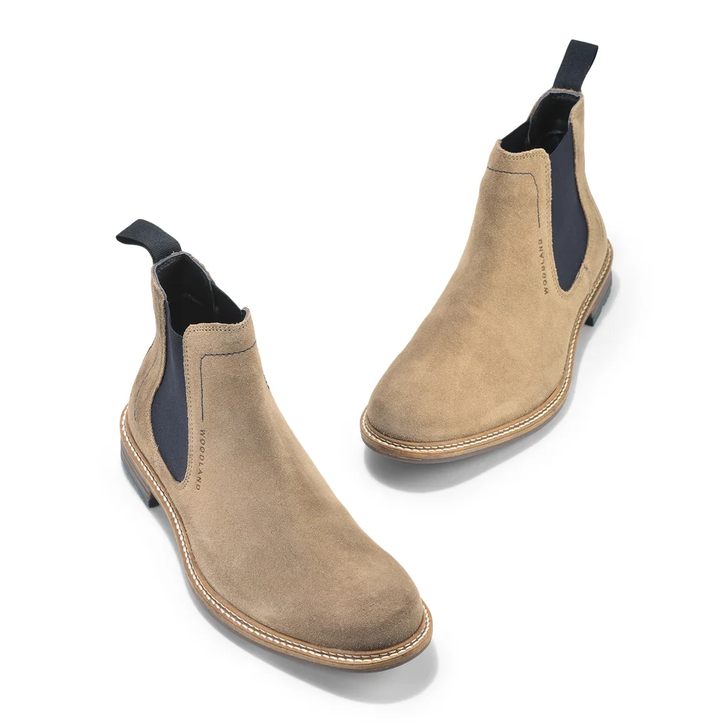 Khaki Suede Mens Boots - Thumbnail 2