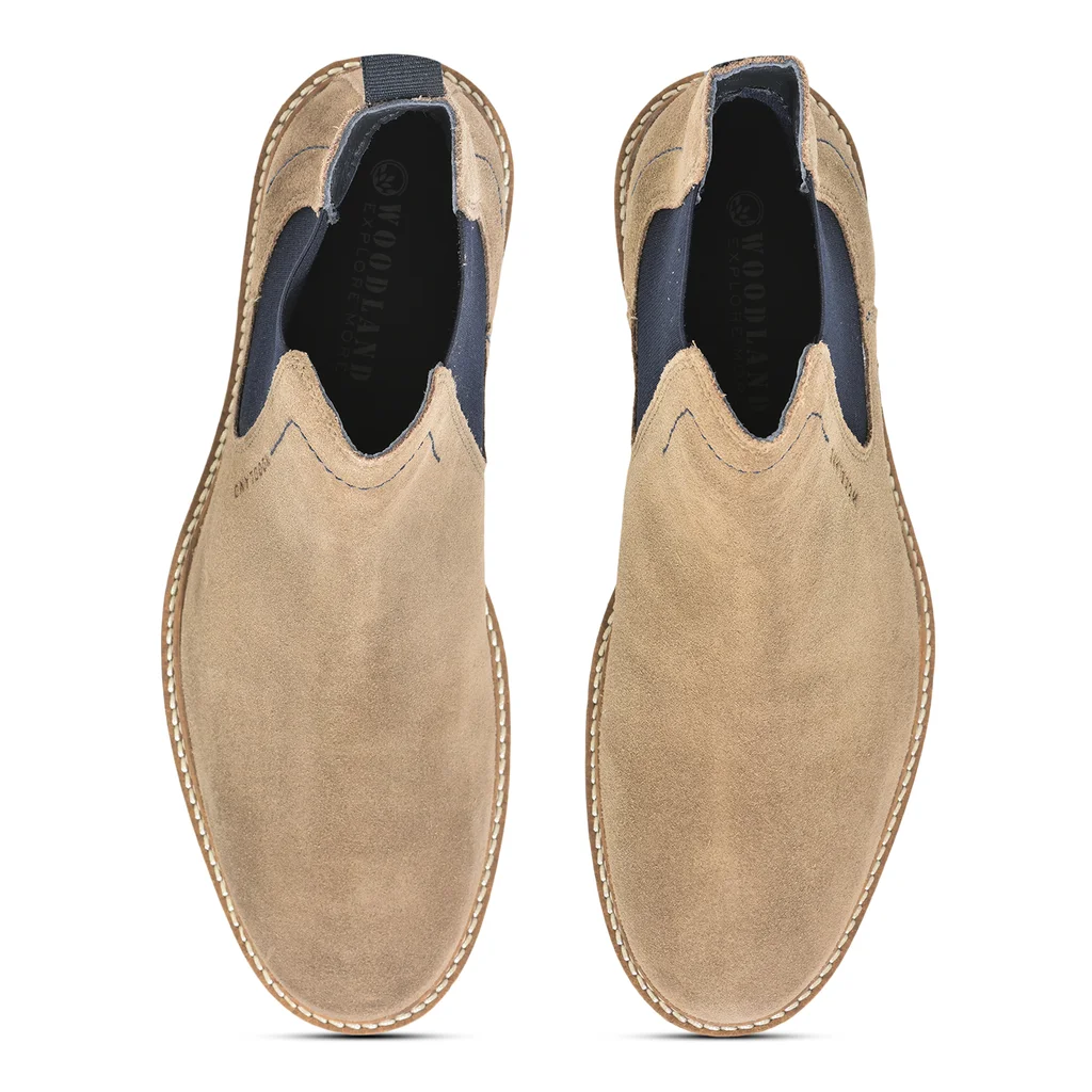 Khaki Suede Mens Boots - Thumbnail 3