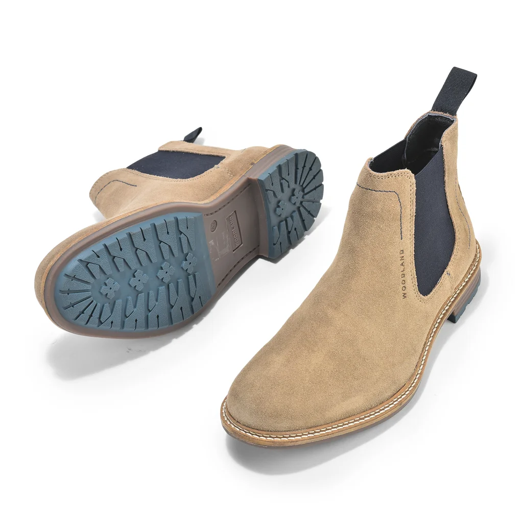 Khaki Suede Mens Boots - Thumbnail 4