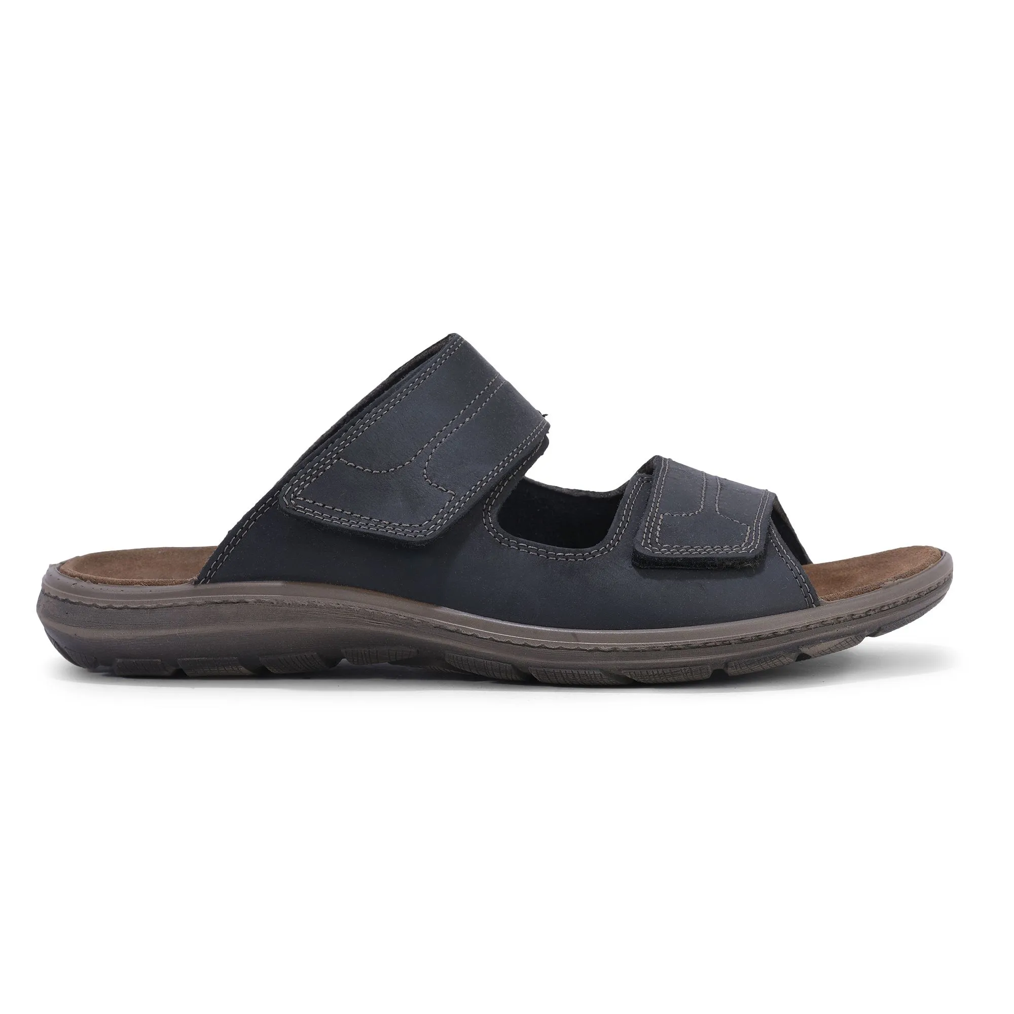 black-brown-leather-slipper