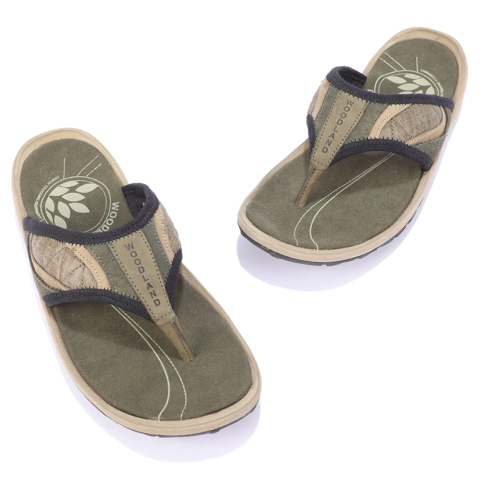 Olive green slipper for men - Thumbnail 2