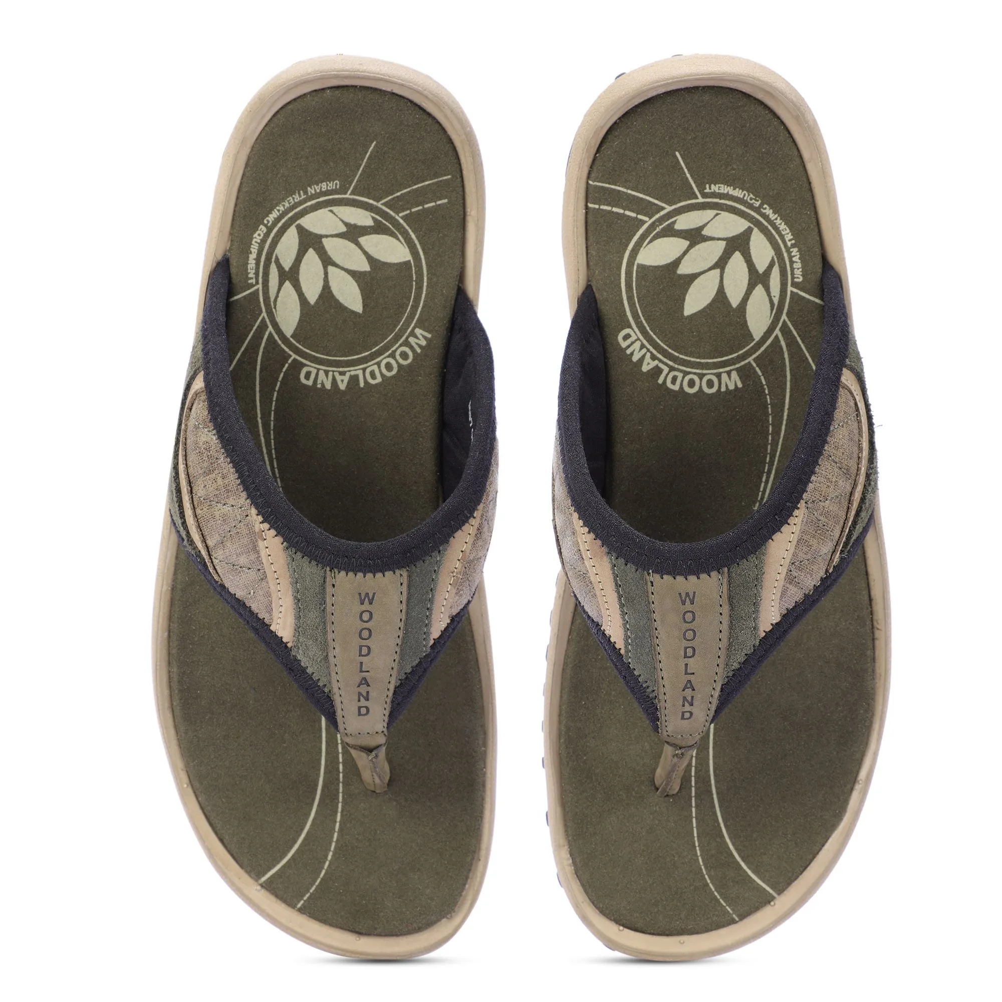 Olive green slipper for men - Thumbnail 3