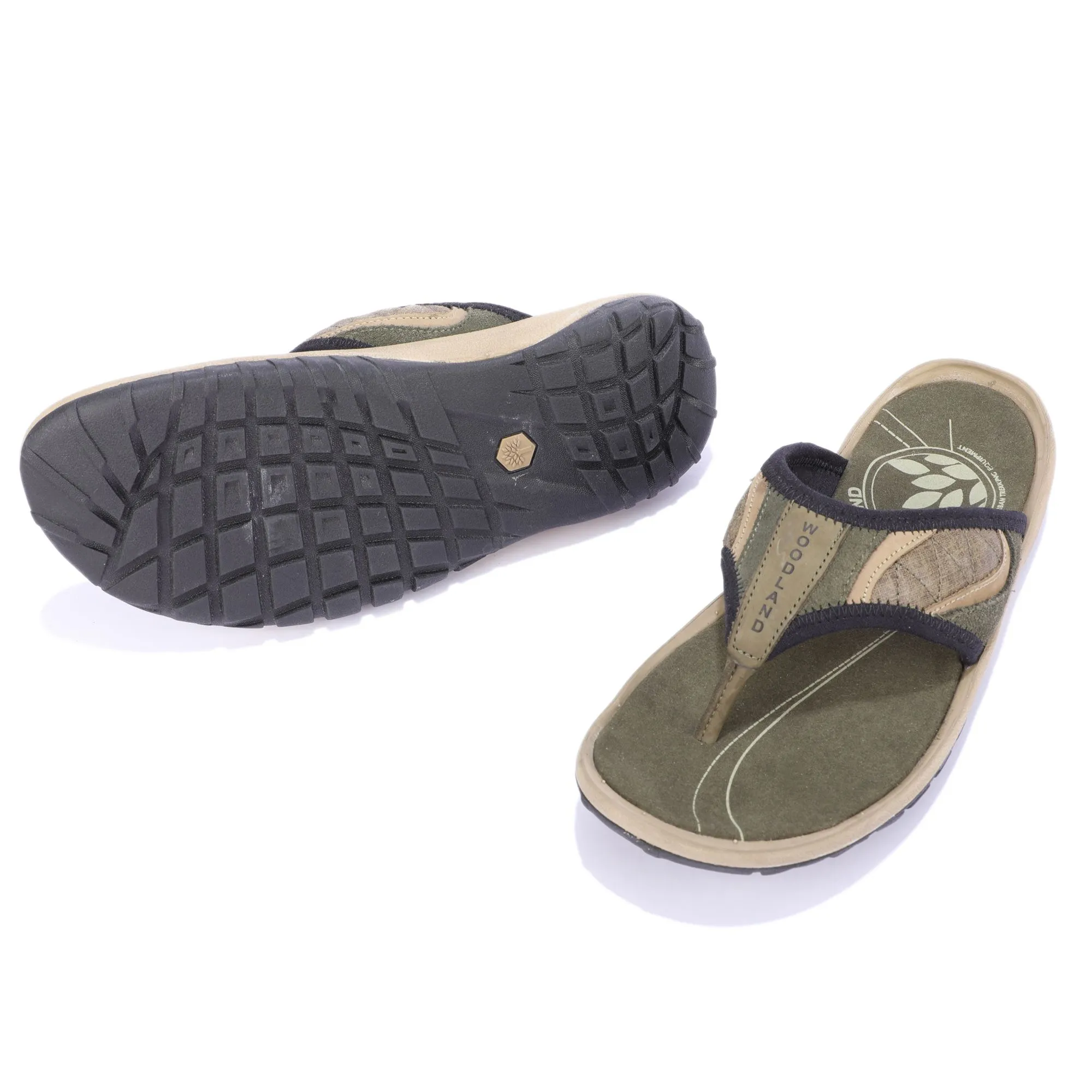 Olive green slipper for men - Thumbnail 4