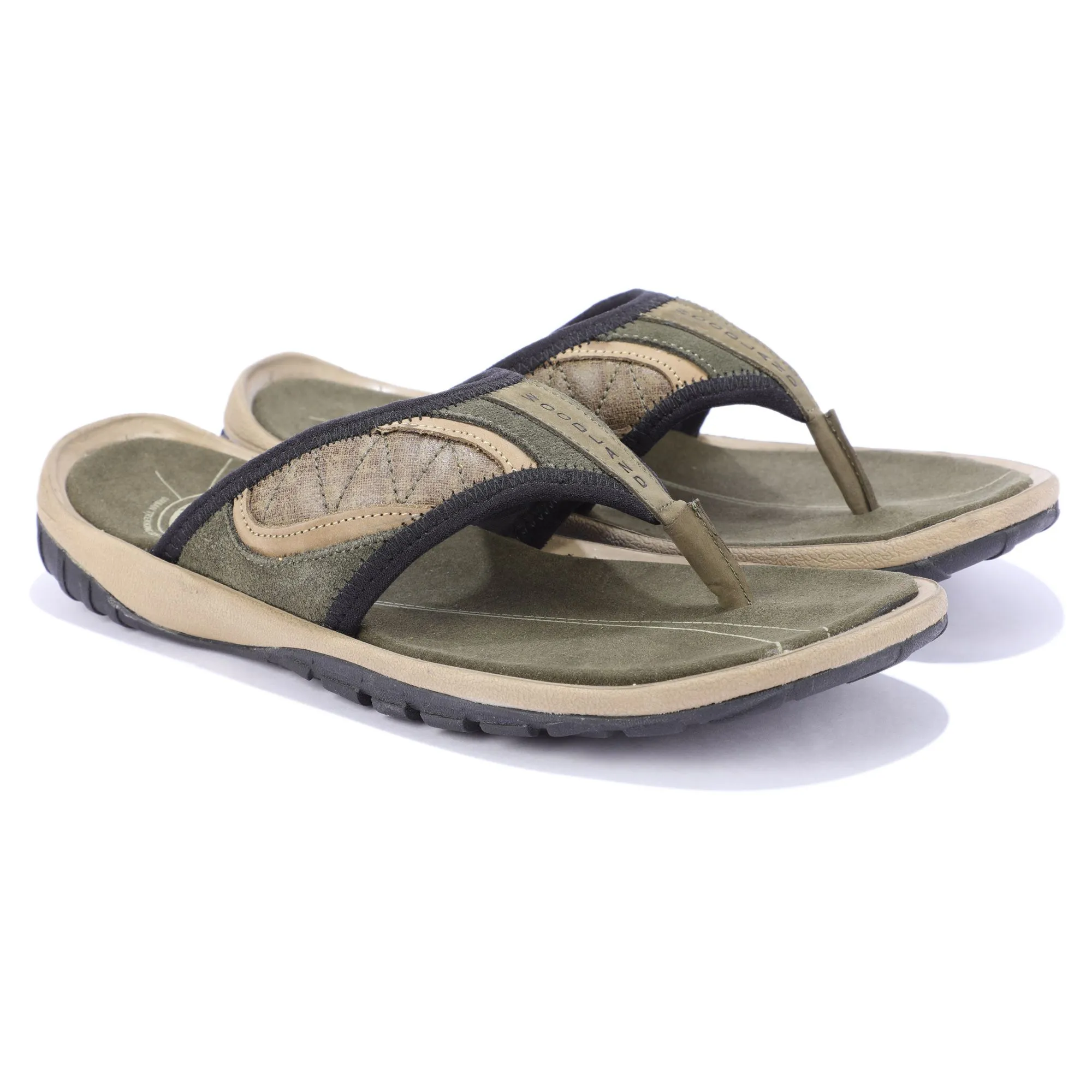 Olive green slipper for men - Thumbnail 6