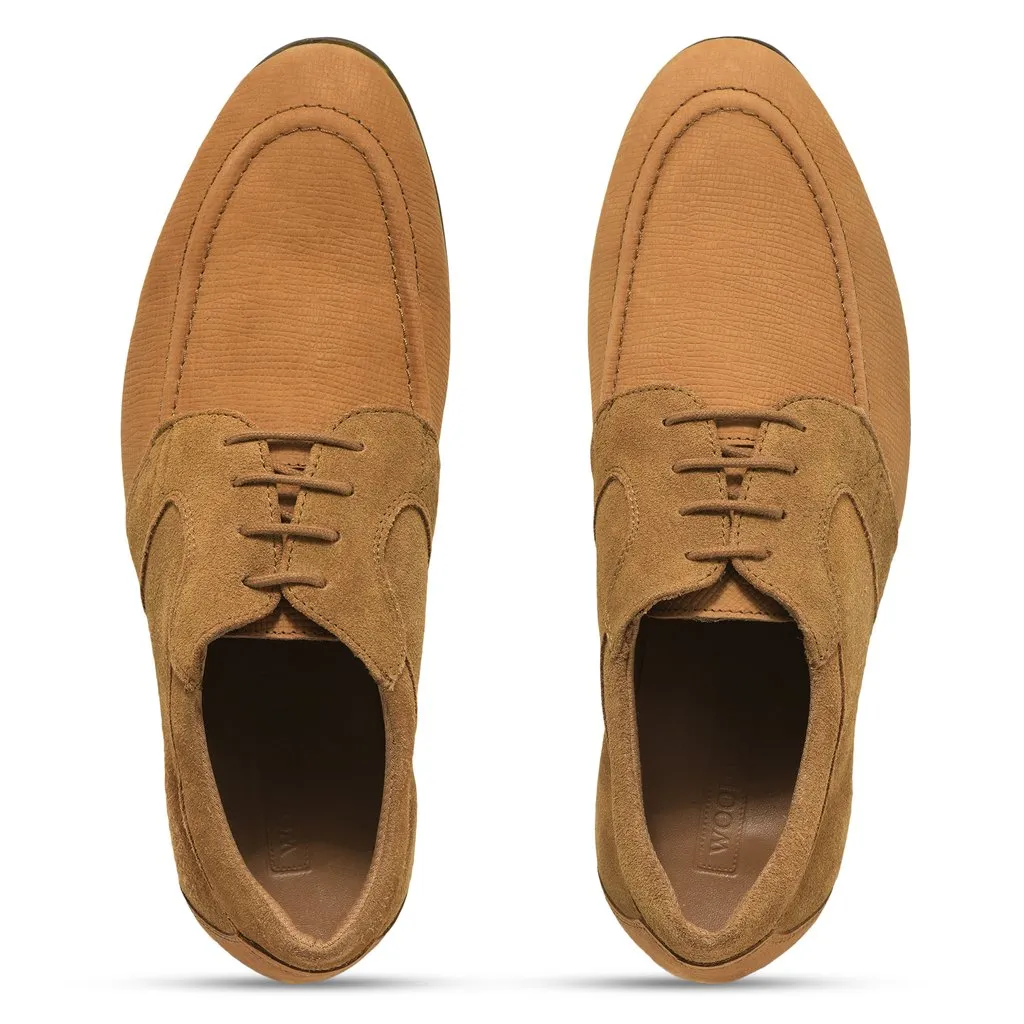 Camel Oxford Shoes for Men - Thumbnail 3