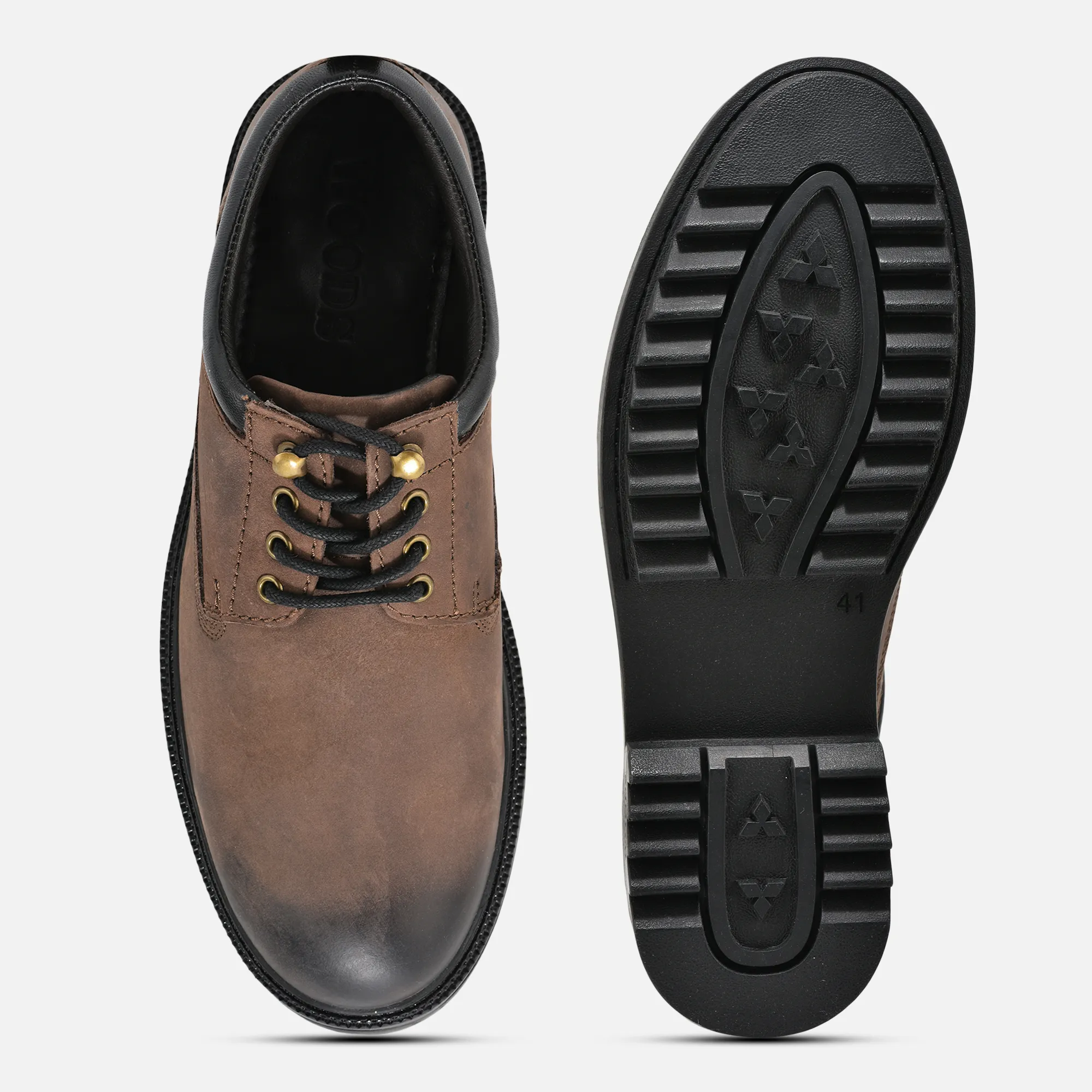 Woods Men’s Brown Ombre Lace-Up Shoes - Thumbnail 8
