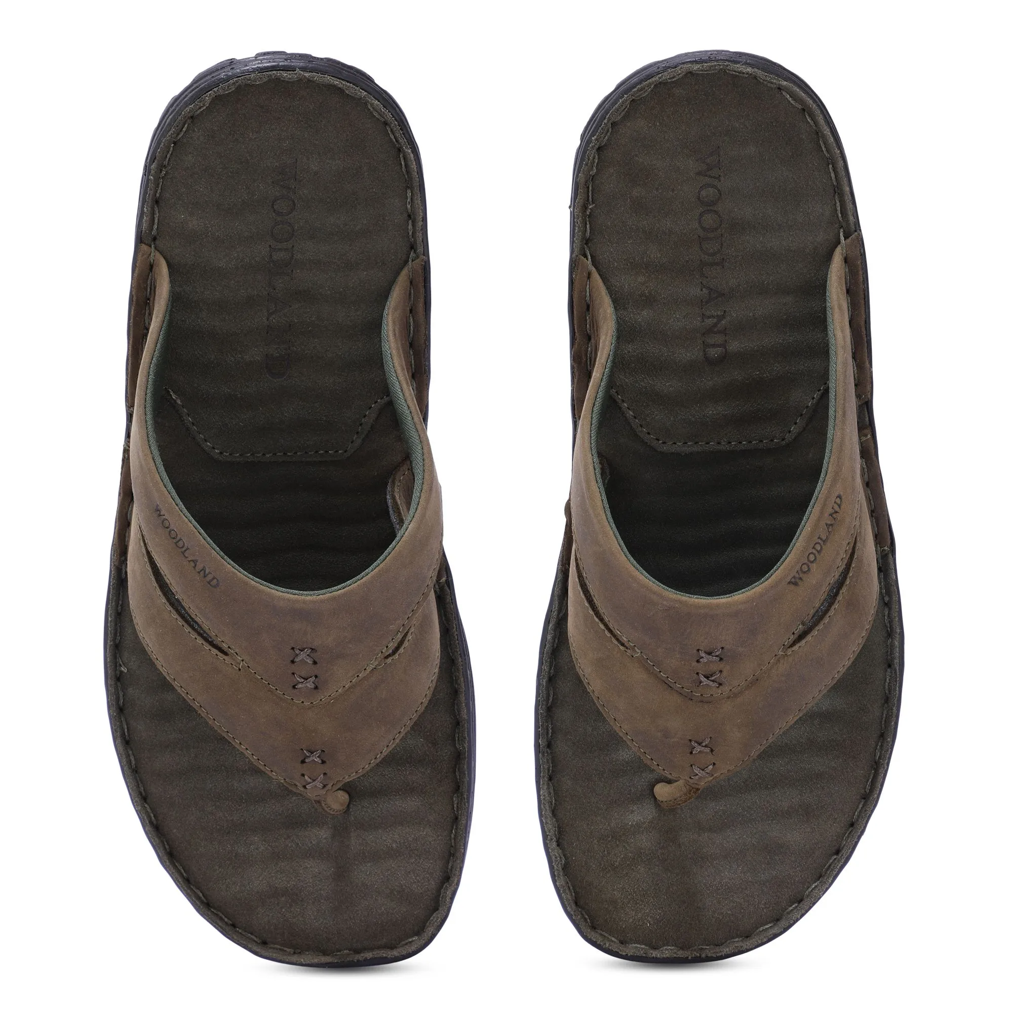 Woodland OLIVE GREEN slippers for men - Thumbnail 3