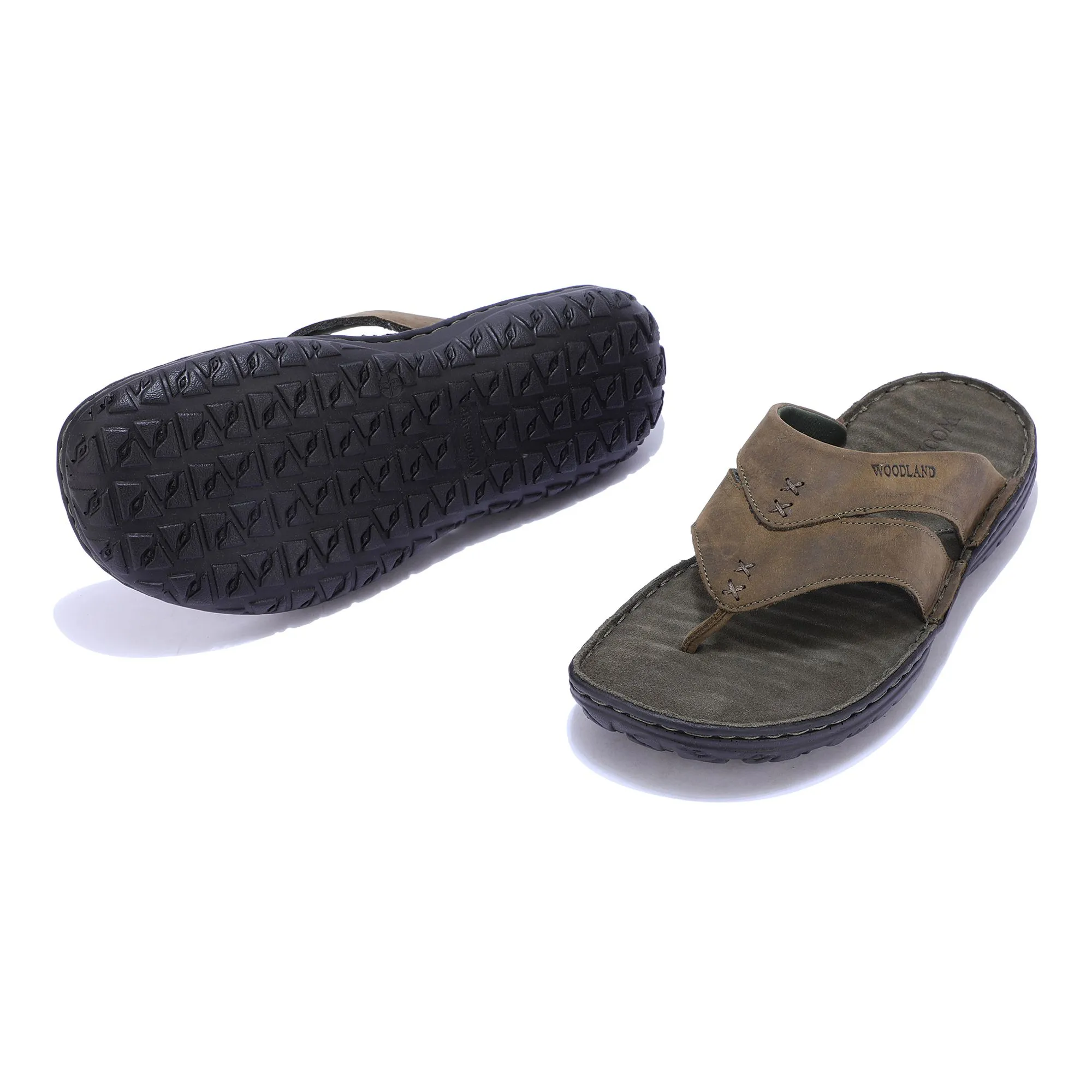 Woodland OLIVE GREEN slippers for men - Thumbnail 4