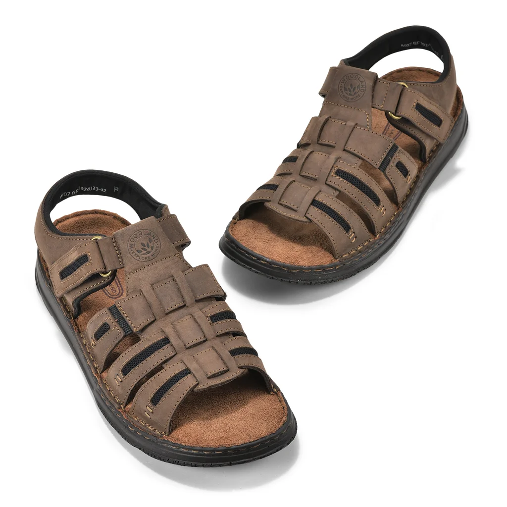Smart dark brown sandals for men - Thumbnail 2