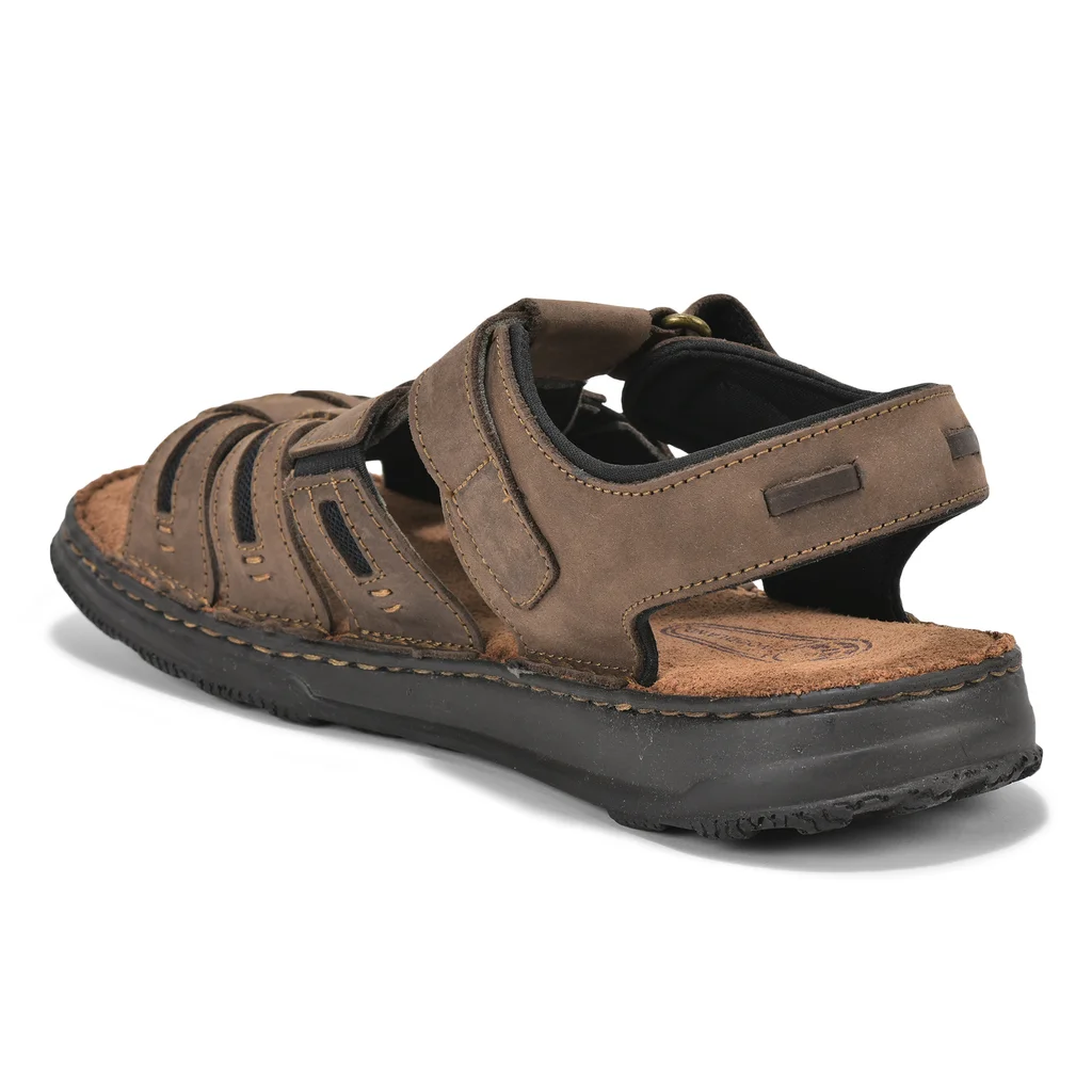Smart dark brown sandals for men - Thumbnail 5