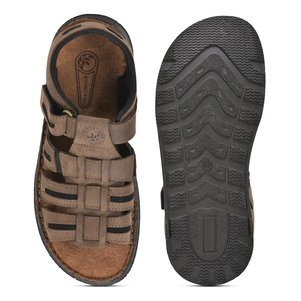 Smart dark brown sandals for men - Thumbnail 7