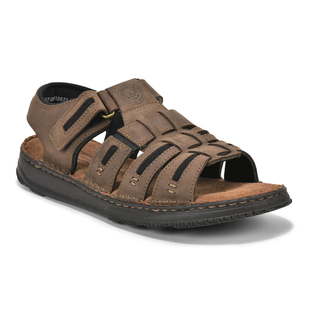 Smart dark brown sandals for men - Thumbnail 8