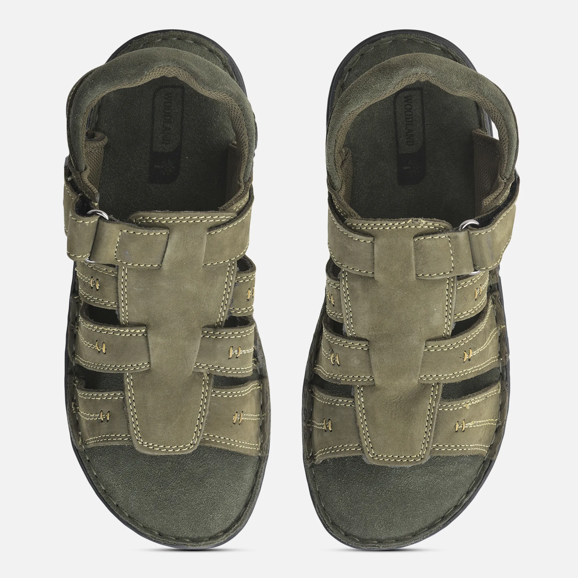 Olive Green Sandals for Men - Thumbnail 4