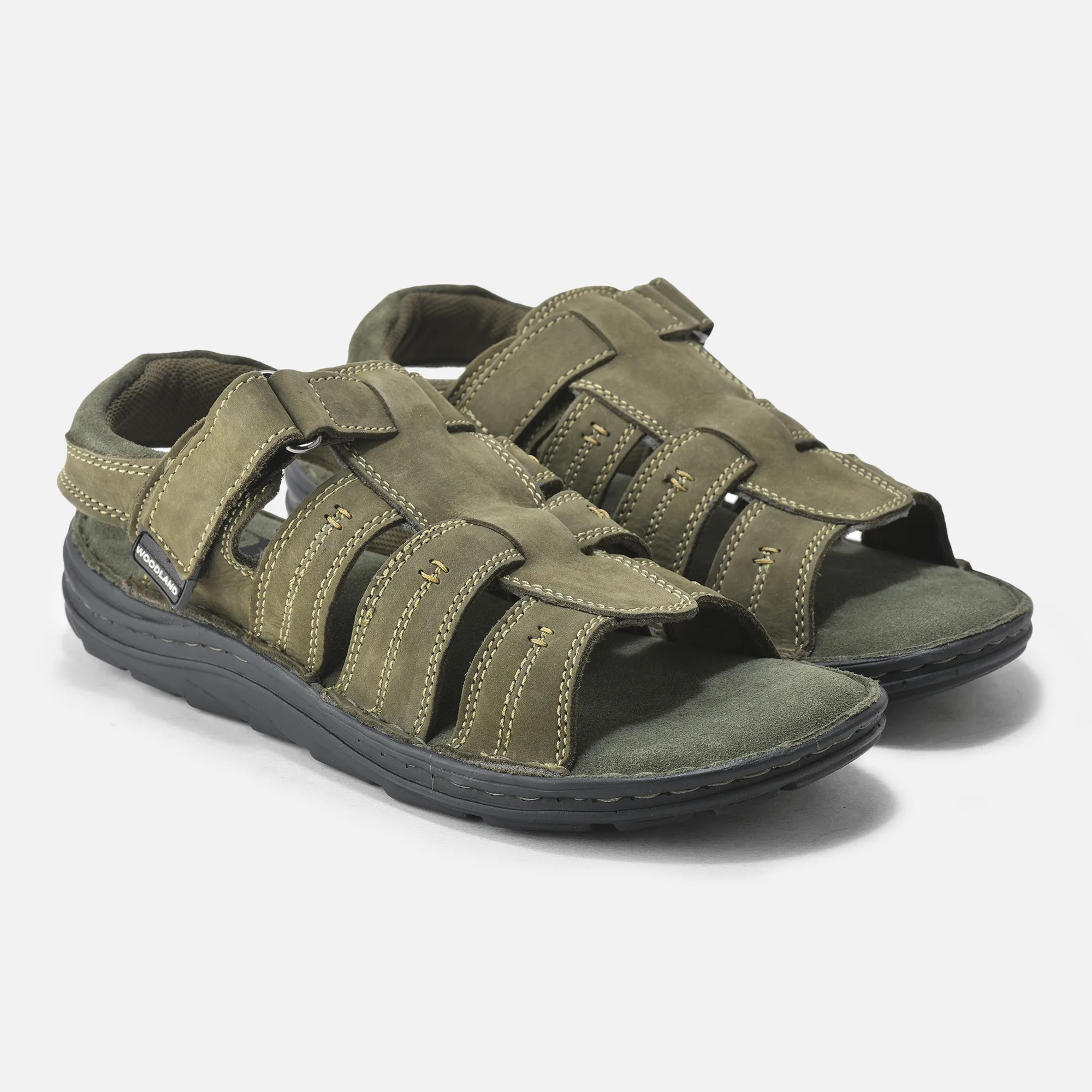 Olive Green Sandals for Men - Thumbnail 6