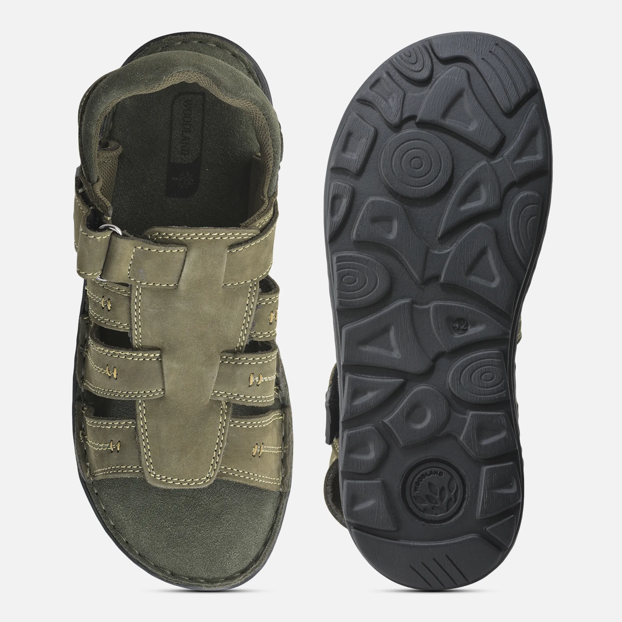 Olive Green Sandals for Men - Thumbnail 8