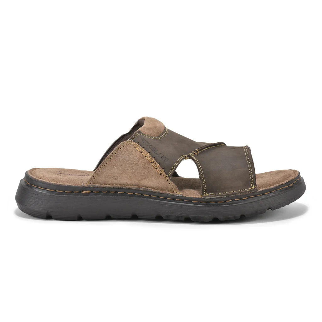 Dark Brown Nubuck Slippers for Men - Image 1