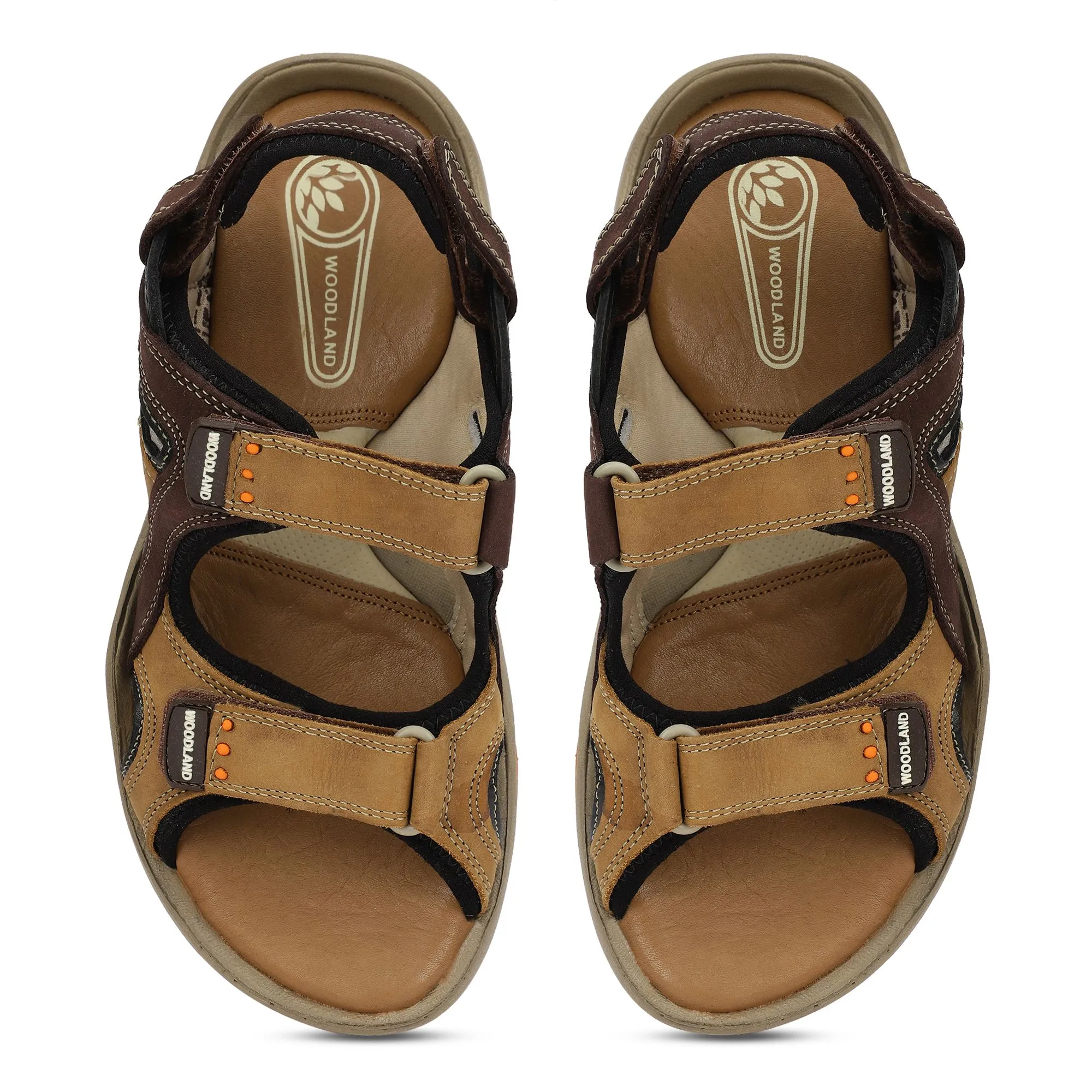 Camel Nubuk Oily Polished Mens Sandal - Thumbnail 3