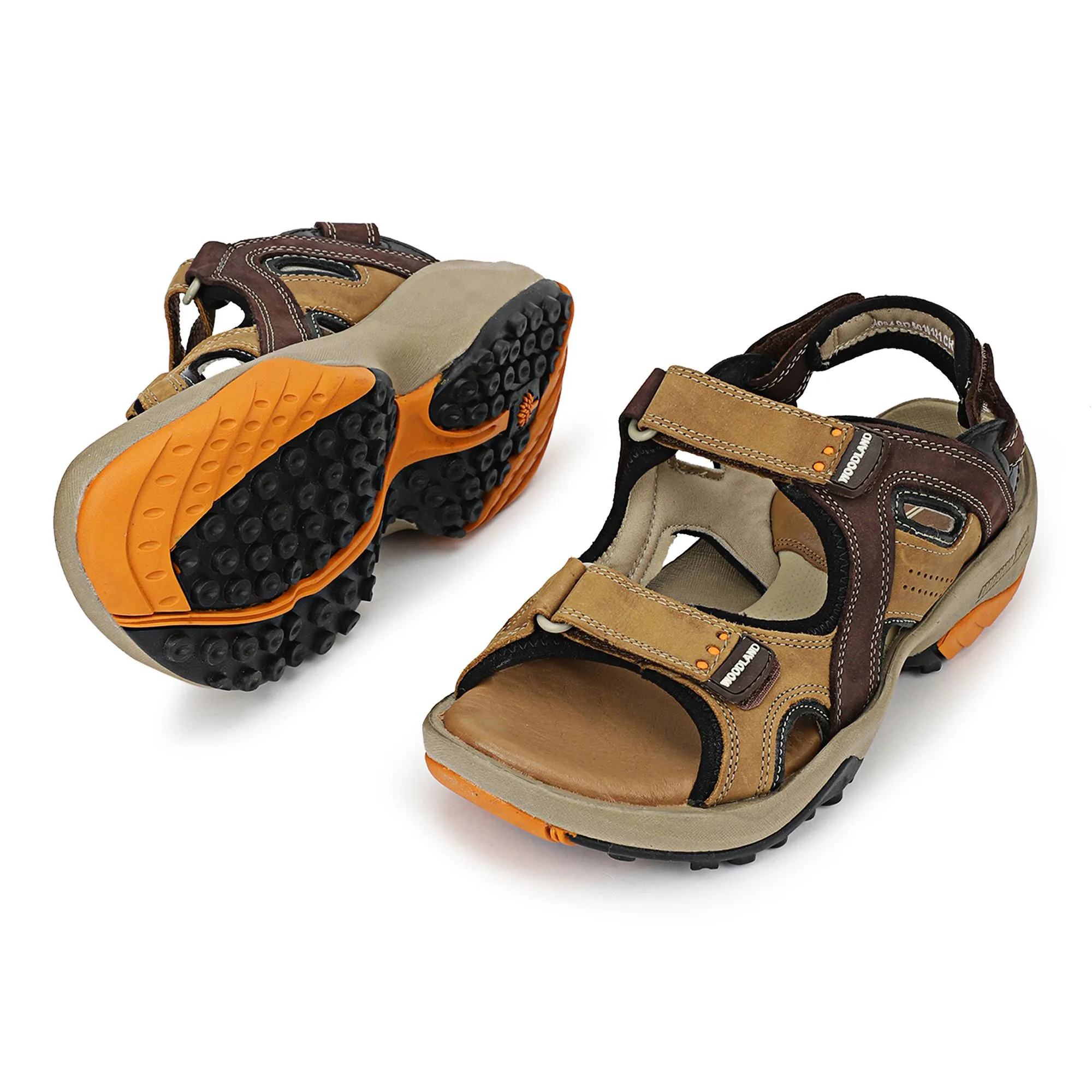 Camel Nubuk Oily Polished Mens Sandal - Thumbnail 4