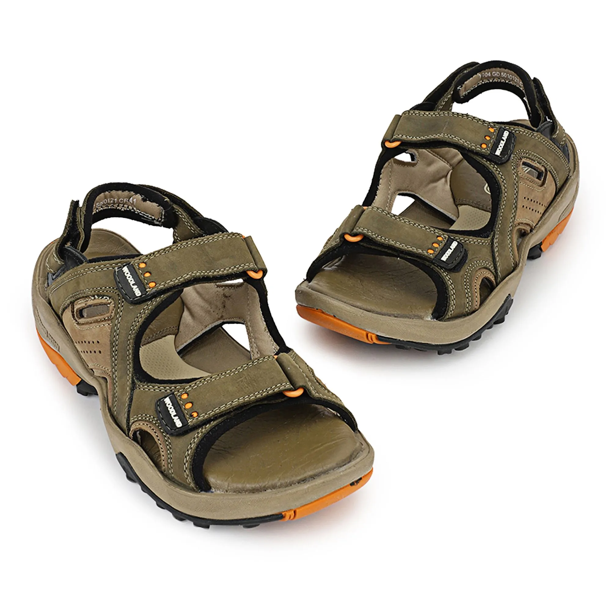 Olive Green Nubuk Oily Polished Mens Sandal - Thumbnail 2