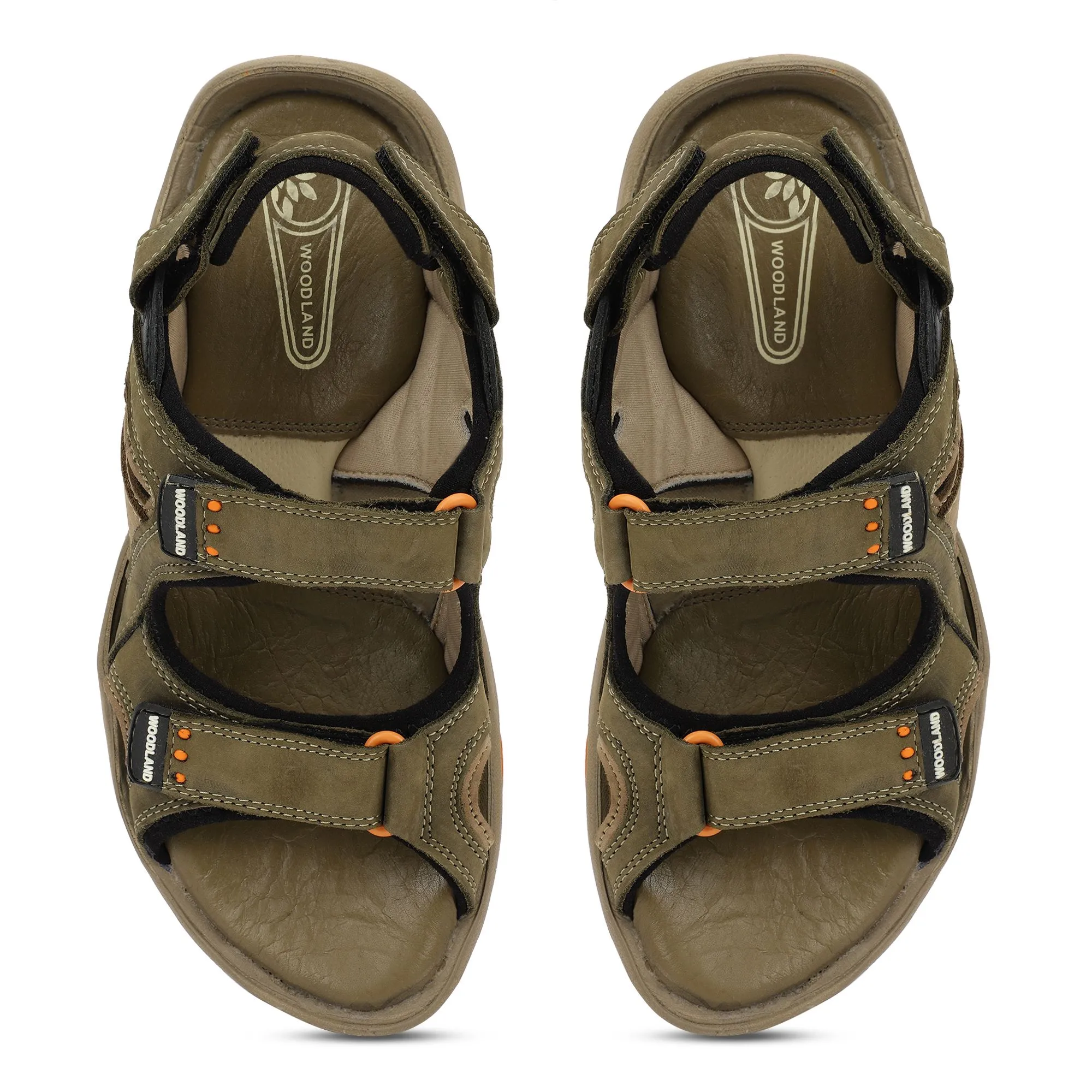 Olive Green Nubuk Oily Polished Mens Sandal - Thumbnail 3