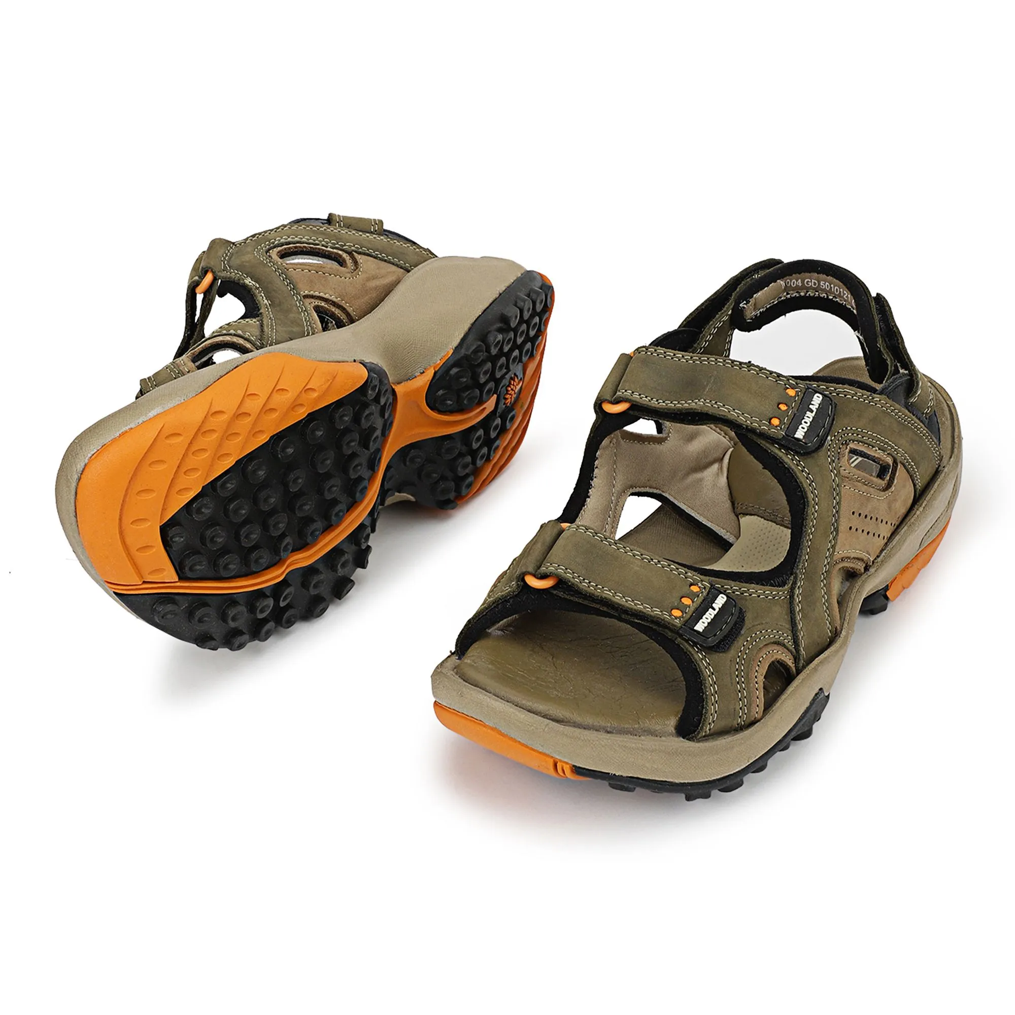 Olive Green Nubuk Oily Polished Mens Sandal - Thumbnail 4