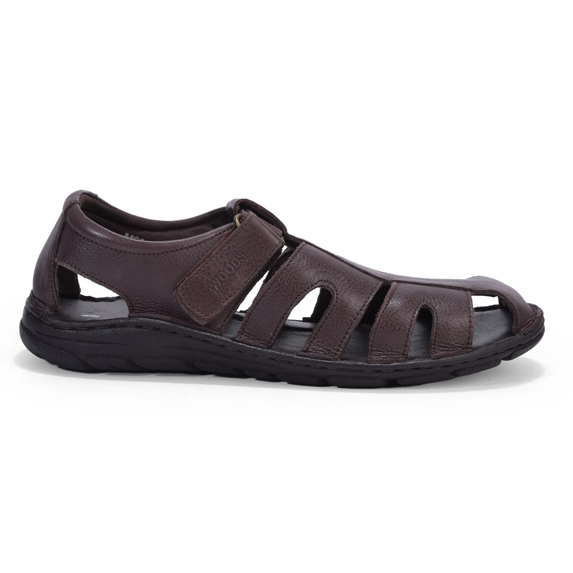 Dark brown closed toe sandals for men - Thumbnail 1