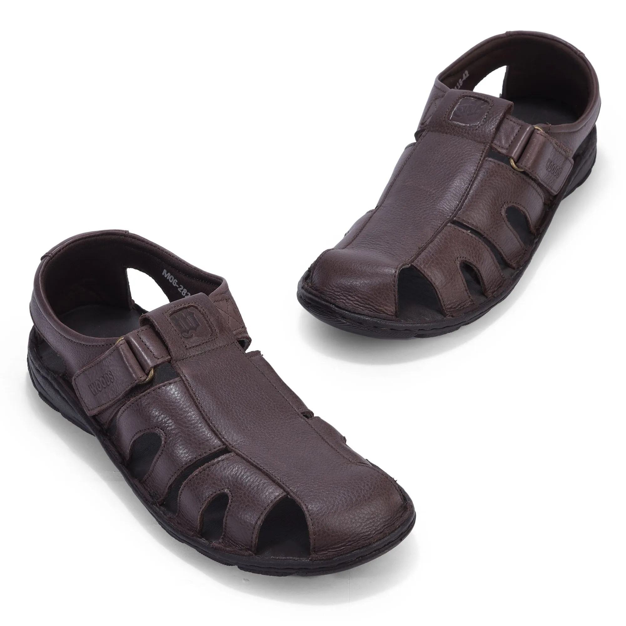 Dark brown closed toe sandals for men - Thumbnail 2