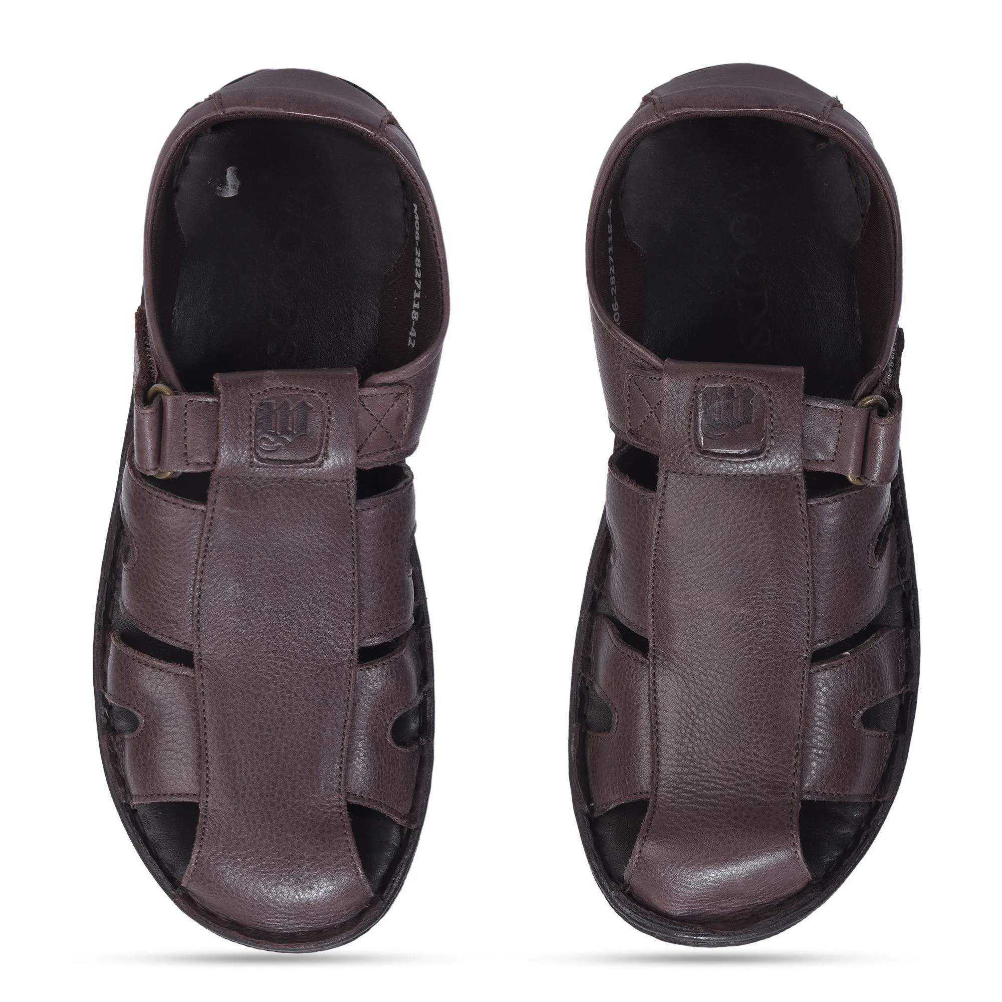 Dark brown closed toe sandals for men - Thumbnail 3