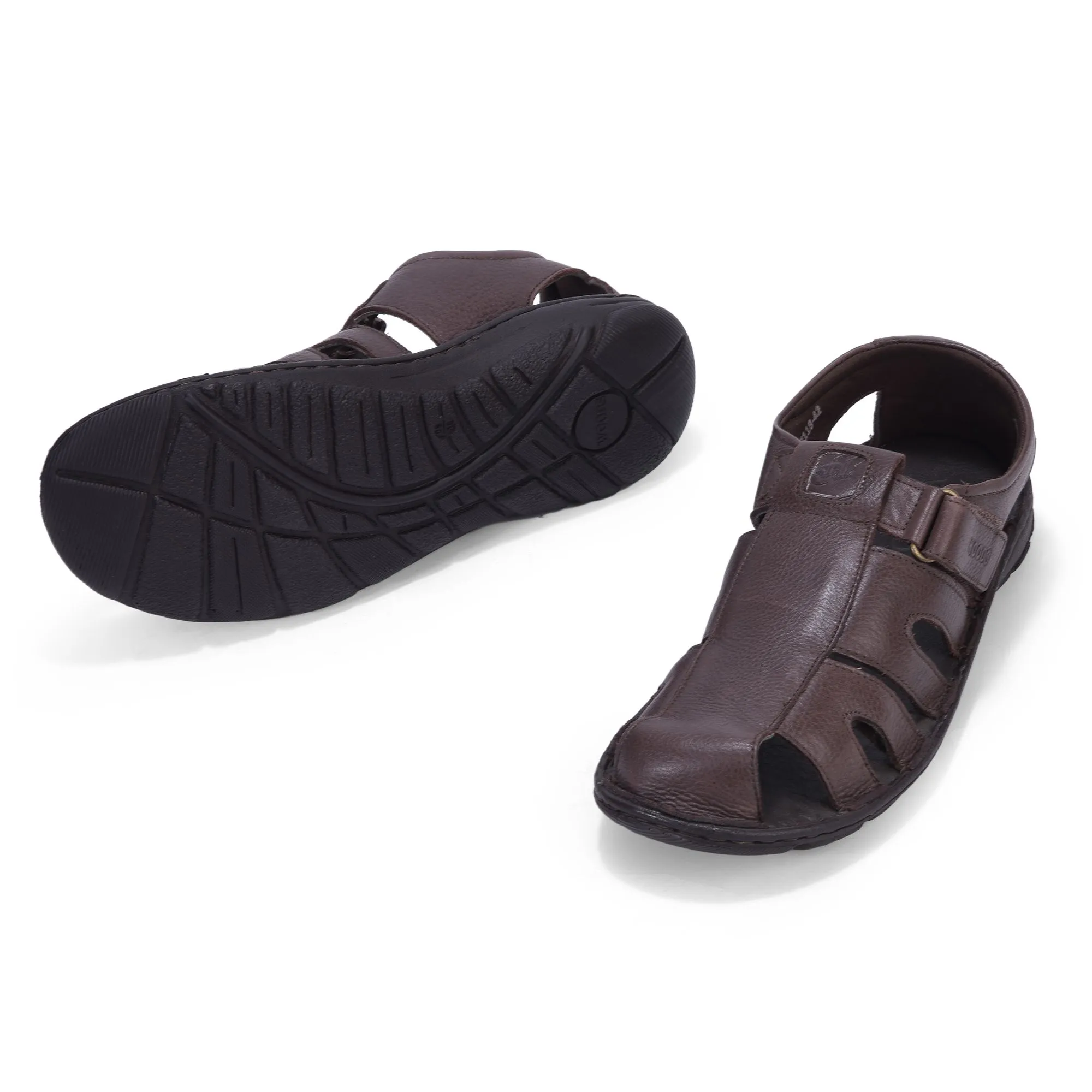 Dark brown closed toe sandals for men - Thumbnail 4