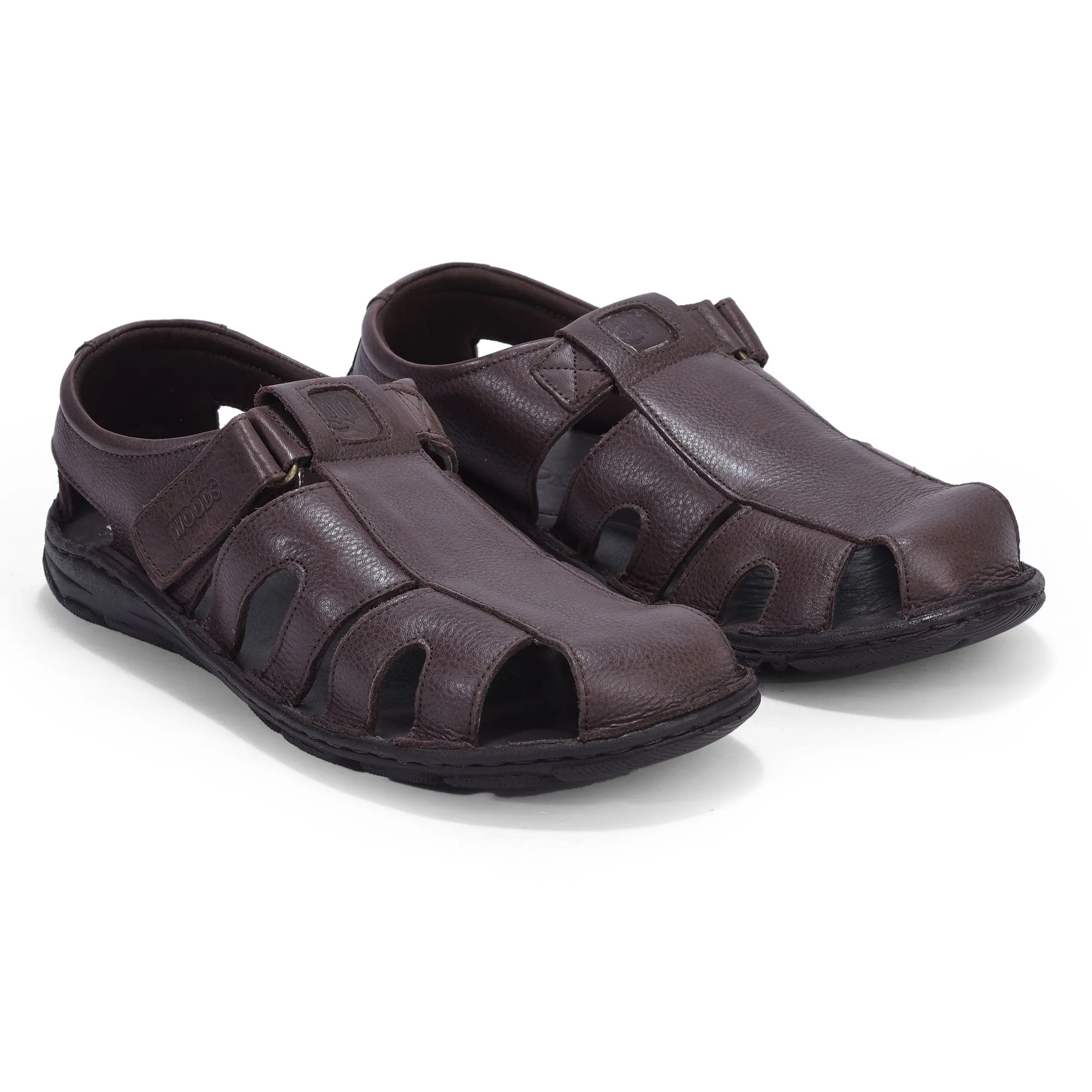Dark brown closed toe sandals for men - Thumbnail 6