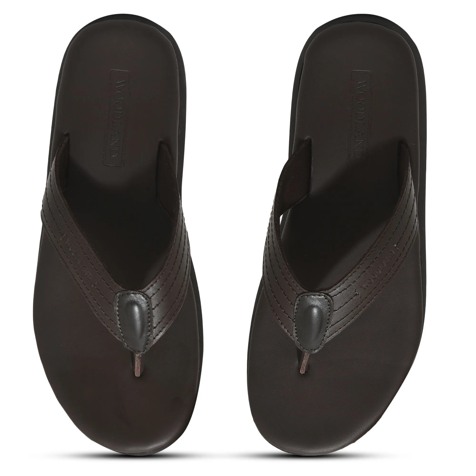 Brown Leather Slipper for Men - Thumbnail 3