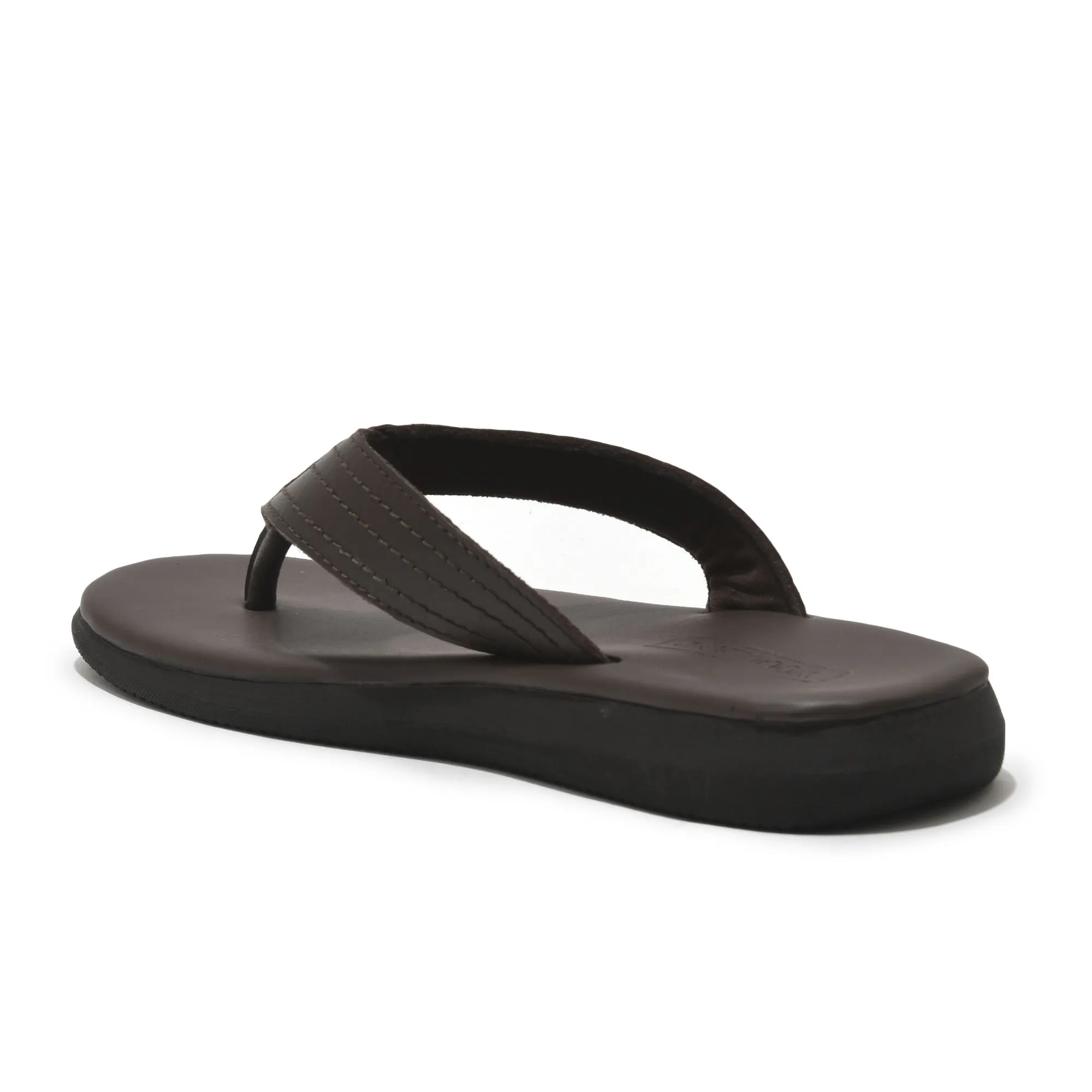 Brown Leather Slipper for Men - Thumbnail 5