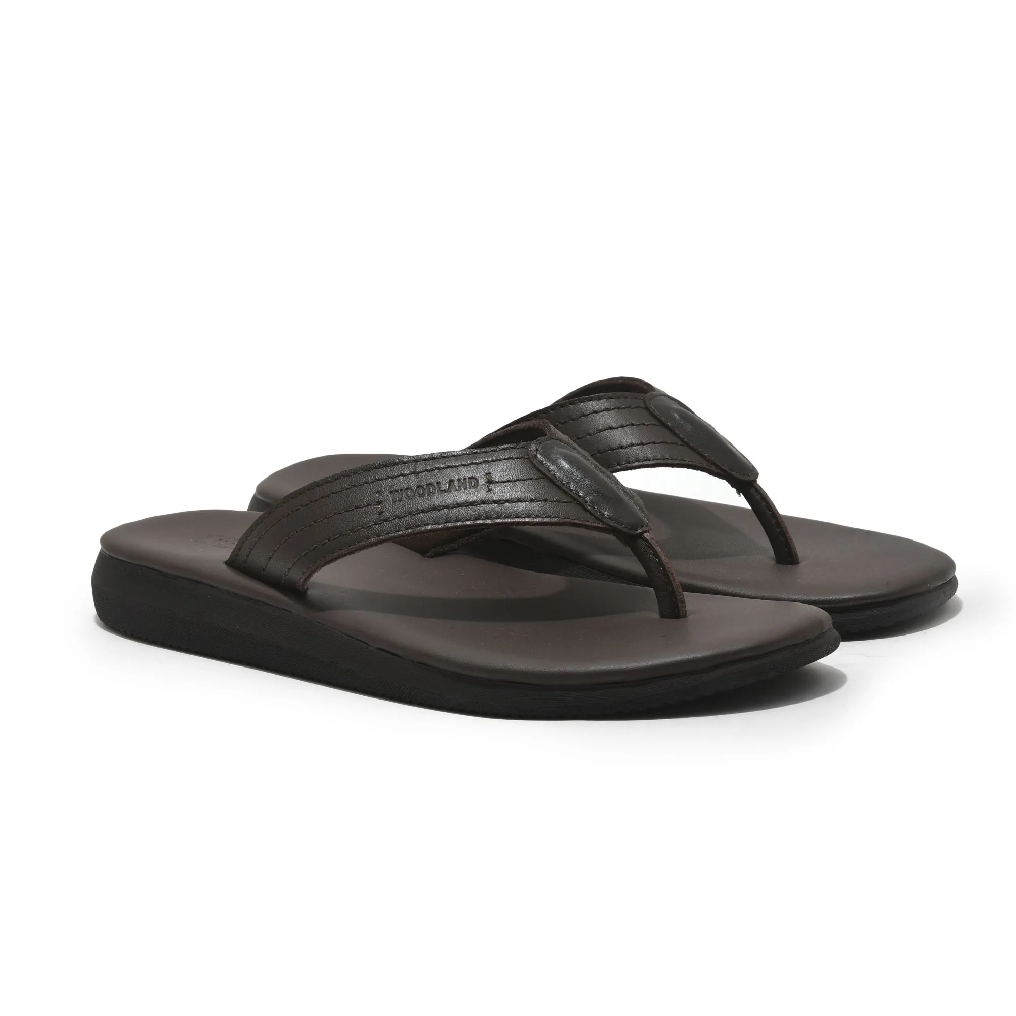 Brown Leather Slipper for Men - Thumbnail 6
