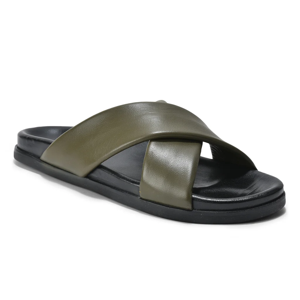 Olive Sheep Nappa Men’s Slippers by Woodland - Thumbnail 4