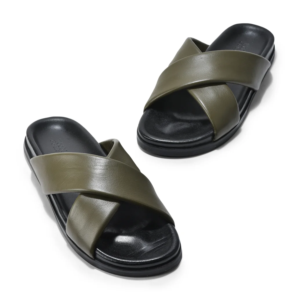 Olive Sheep Nappa Men’s Slippers by Woodland - Thumbnail 5